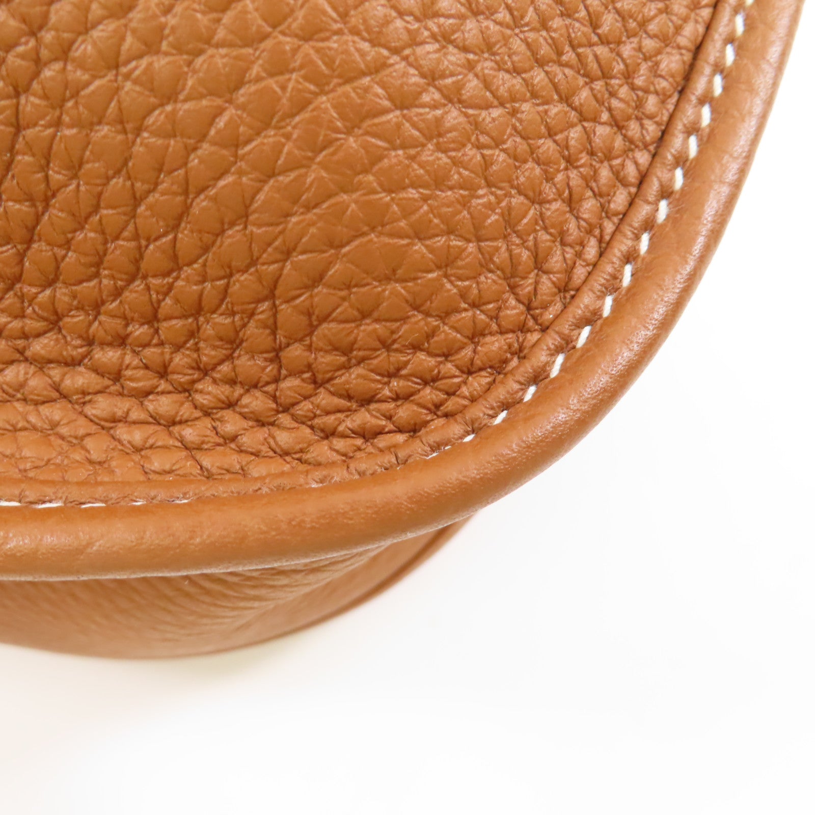 HERMES Clemence皮革Evelyne PM金扣肩背袋棕色