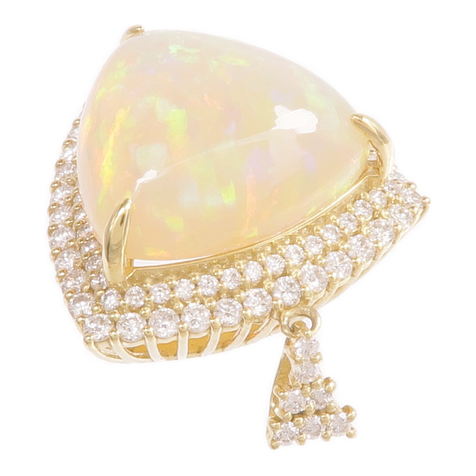 JEWELRY 18K黃金Opal Diamond Pendant Top蛋白/石鑽石吊墜
