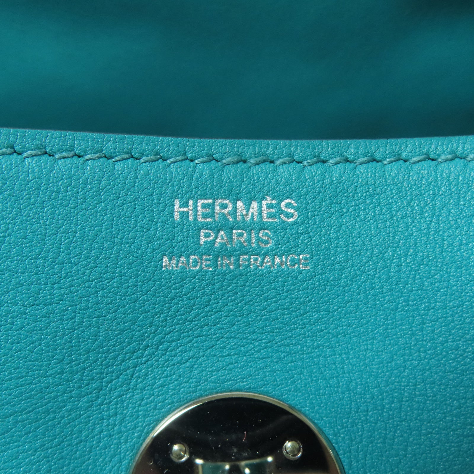 HERMES 【激減優惠】Swift皮革Lindy 30銀扣肩背袋Blue Lagoon