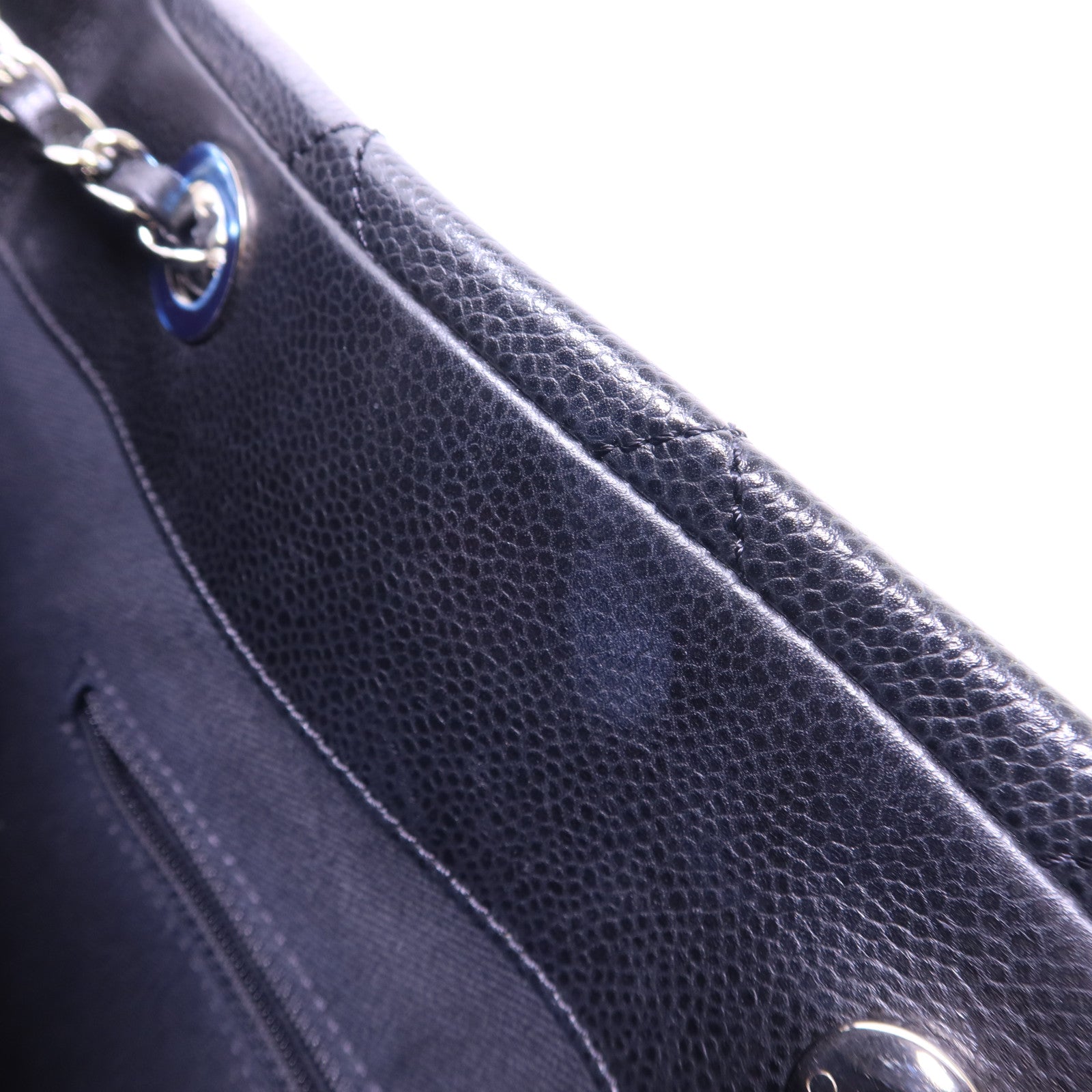 CHANEL 牛皮皮革Shoulder Bag銀扣鏈帶肩背袋