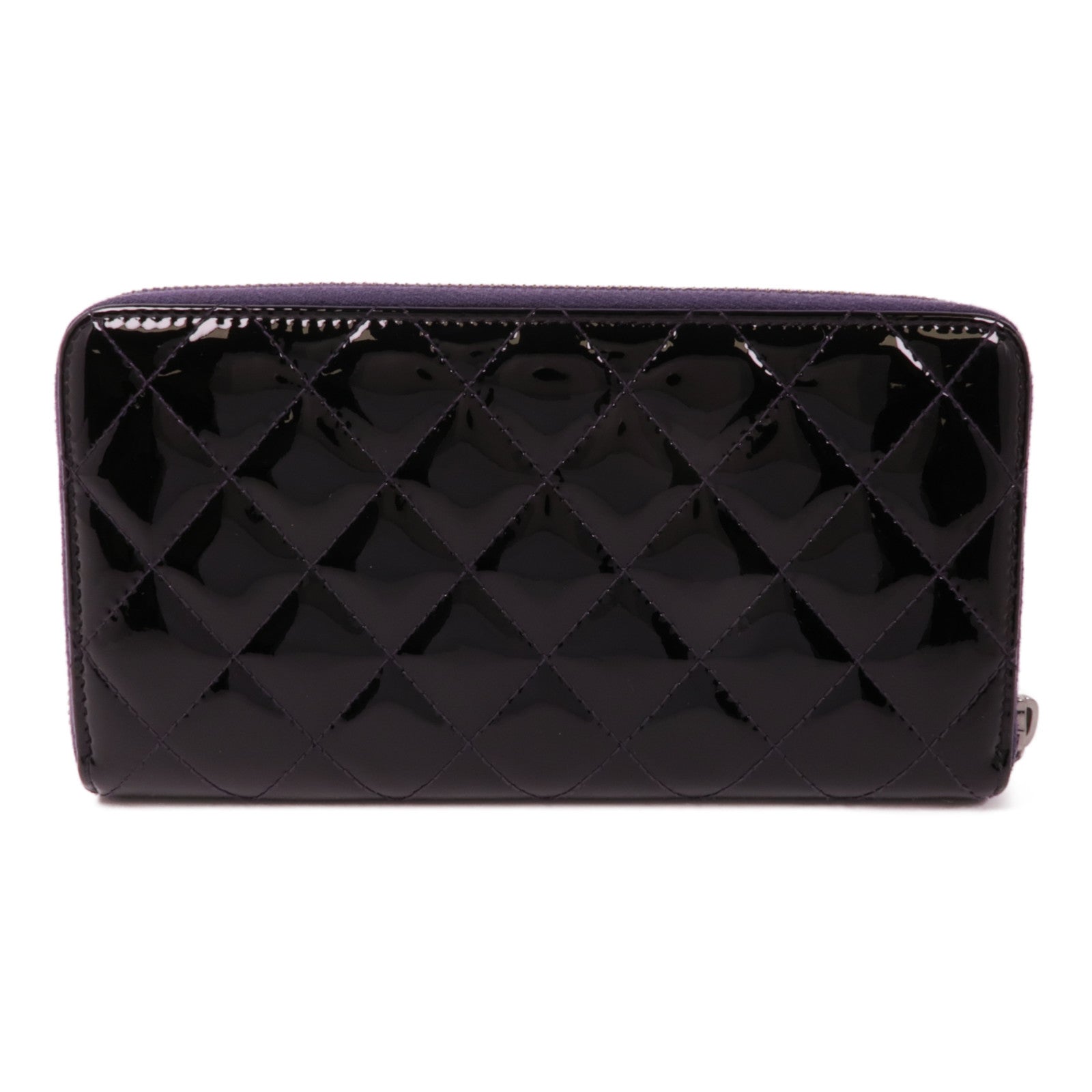 CHANEL 漆皮皮革Long Wallet銀扣長錢包