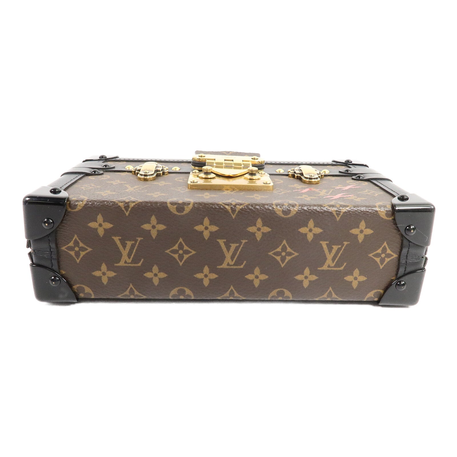 LOUIS VUITTON Monogram/牛皮皮革 Petite Malle肩背袋
