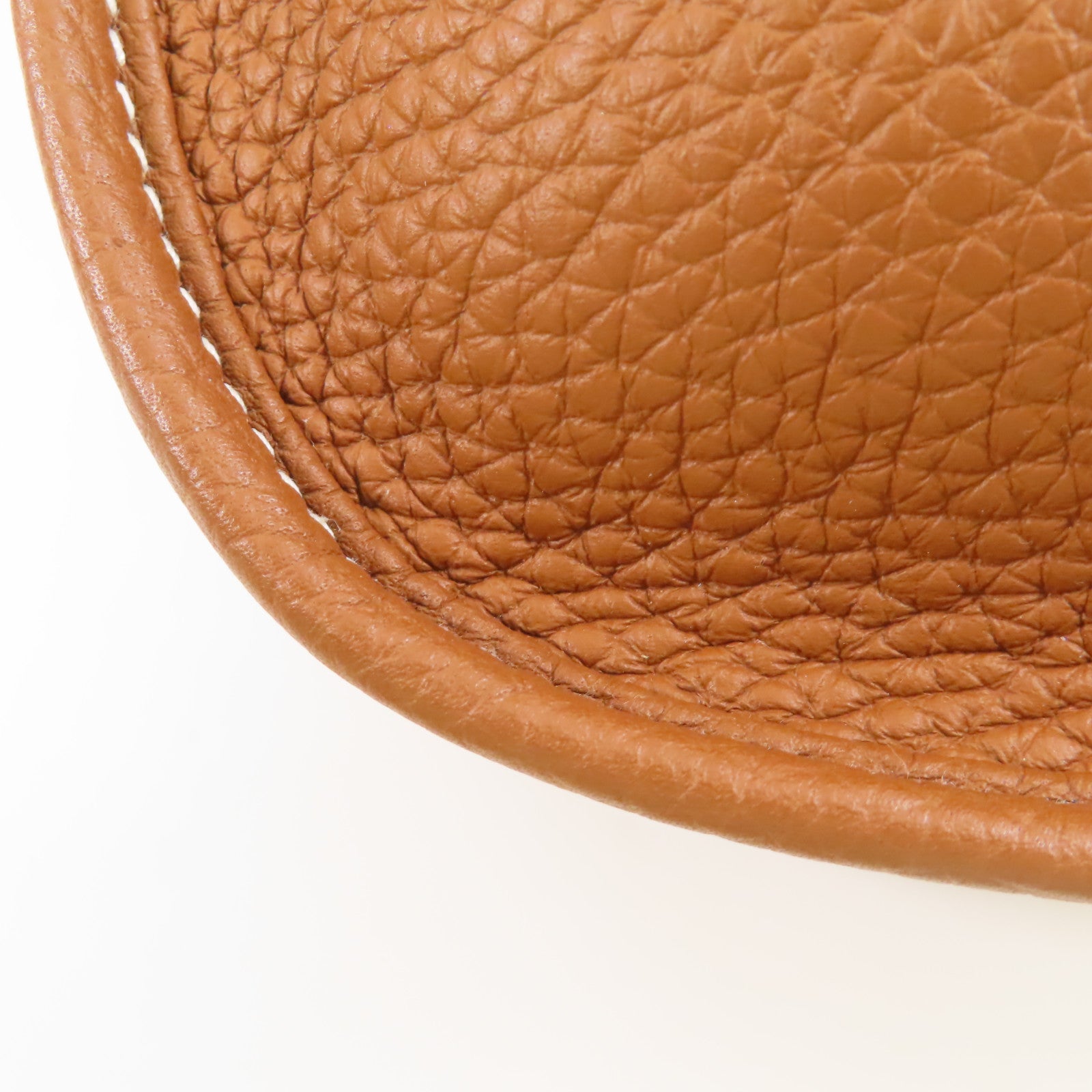 HERMES Clemence皮革Evelyne PM金扣肩背袋棕色