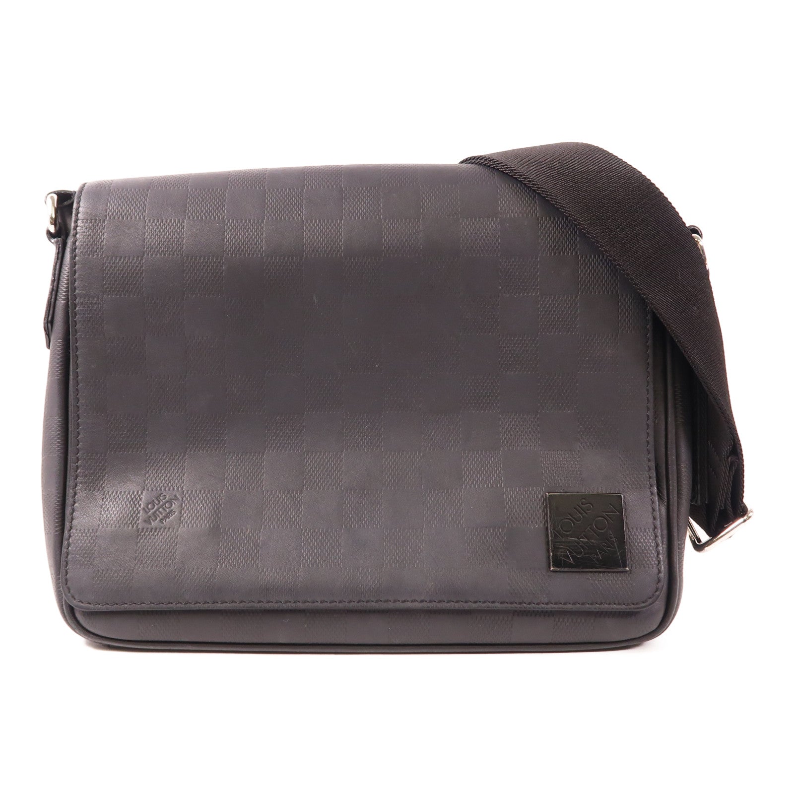 LOUIS VUITTON Damier Infini District PM銀扣肩背袋