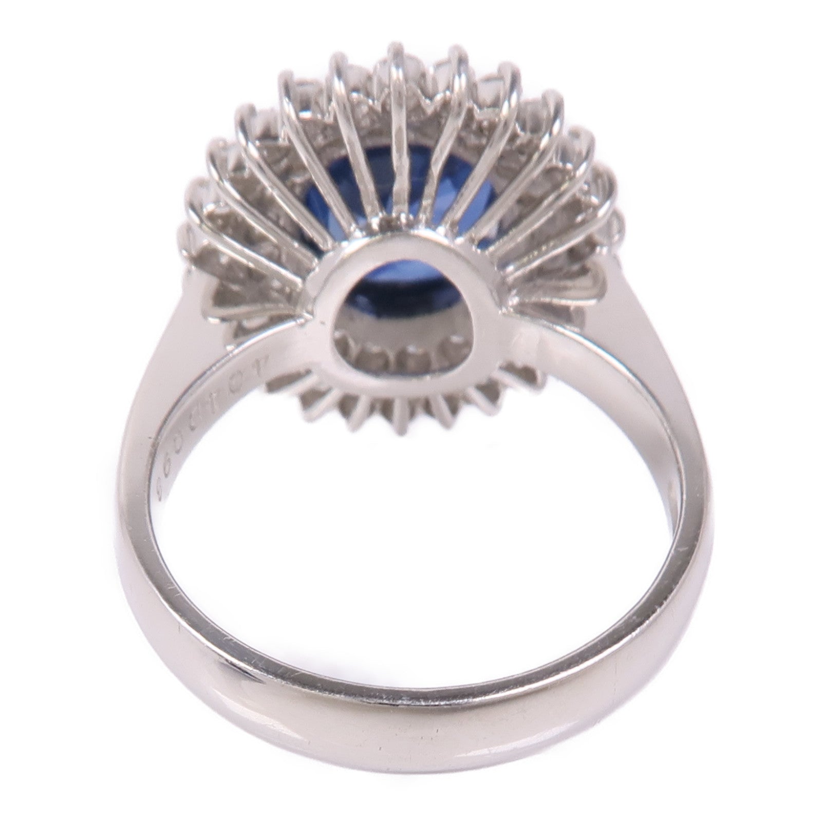 JEWELRY PT900鉑金Sapphire/Diamond Ring藍寶石/鑽石戒指US#7