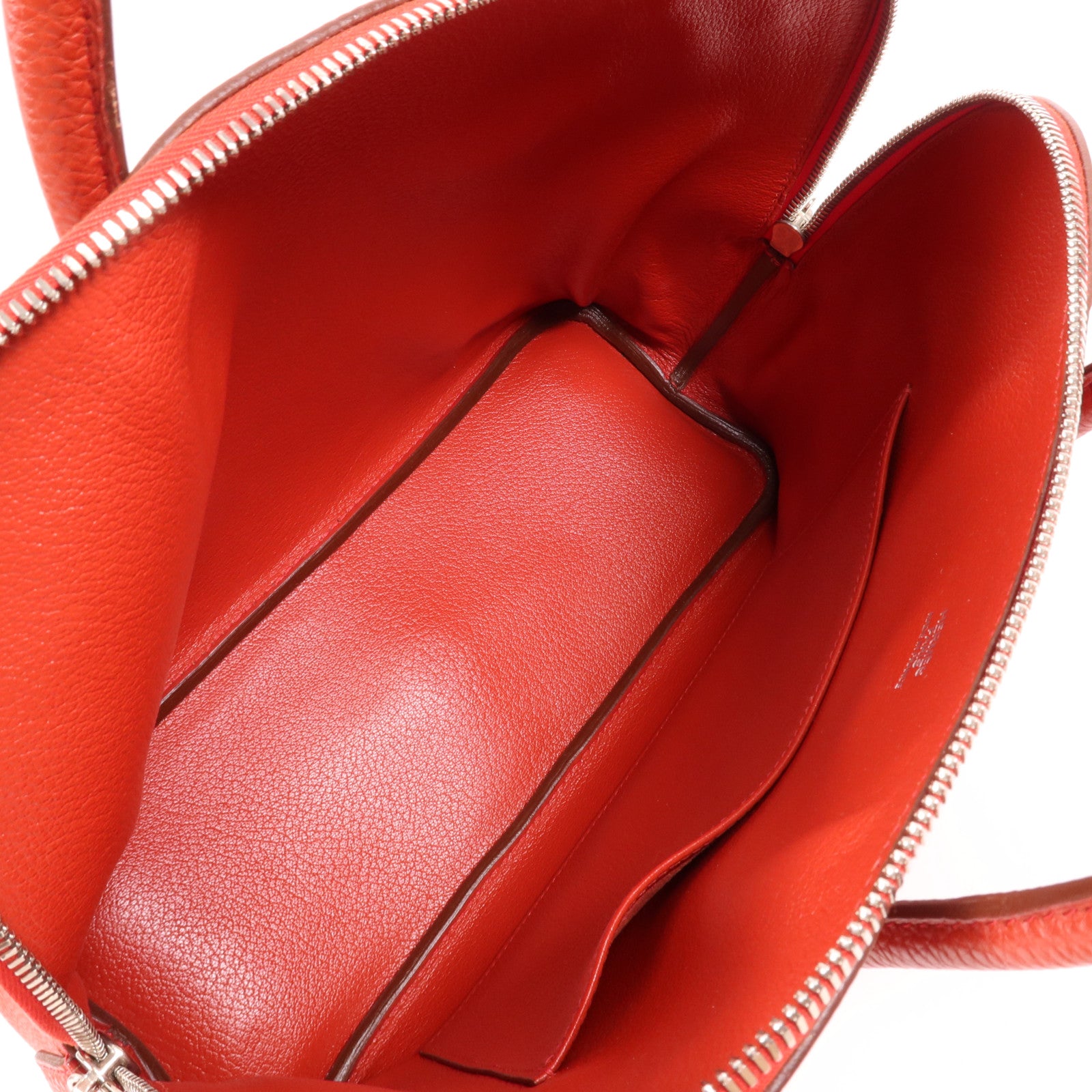 HERMES Togo皮革Bolide 1923 30銀扣手挽袋Rouge Garance