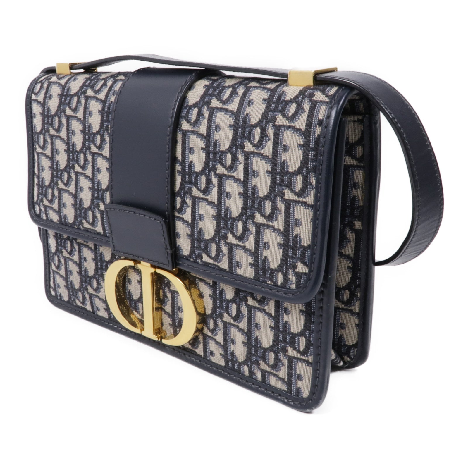 Dior 帆布30 Montaigne金扣肩背袋