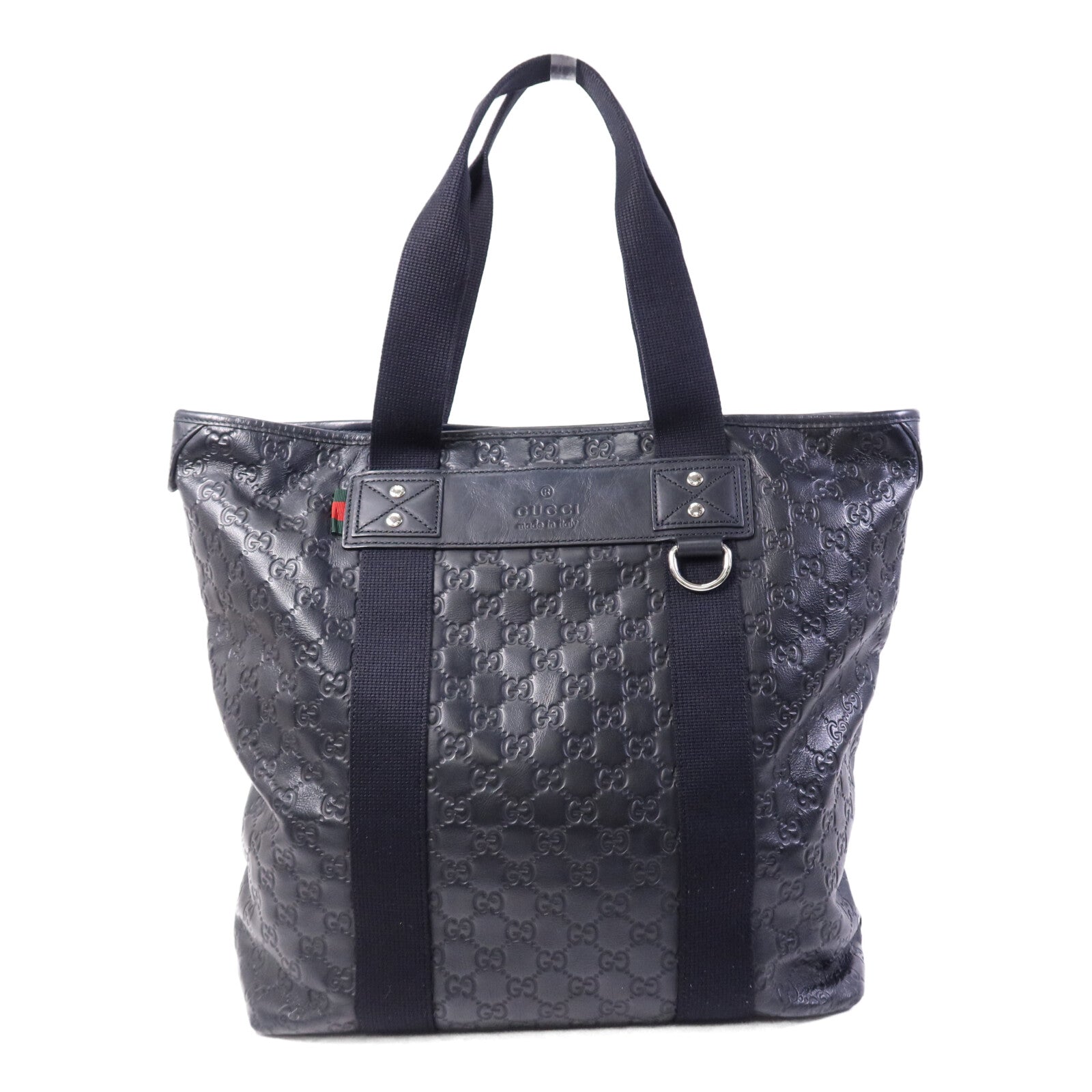 GUCCI 牛皮皮革Tote Bag銀扣手挽袋