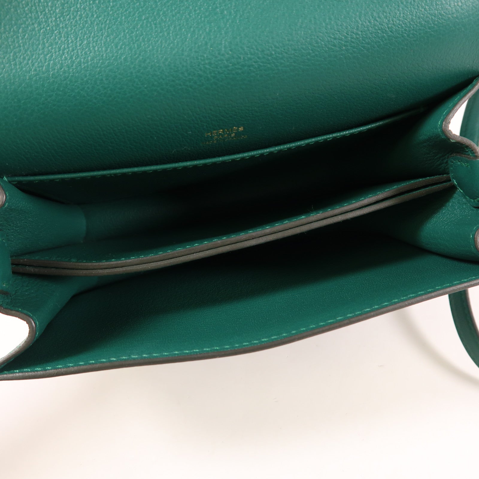 HERMES Evercolor皮革Mini Roulis金扣肩背袋Malachite