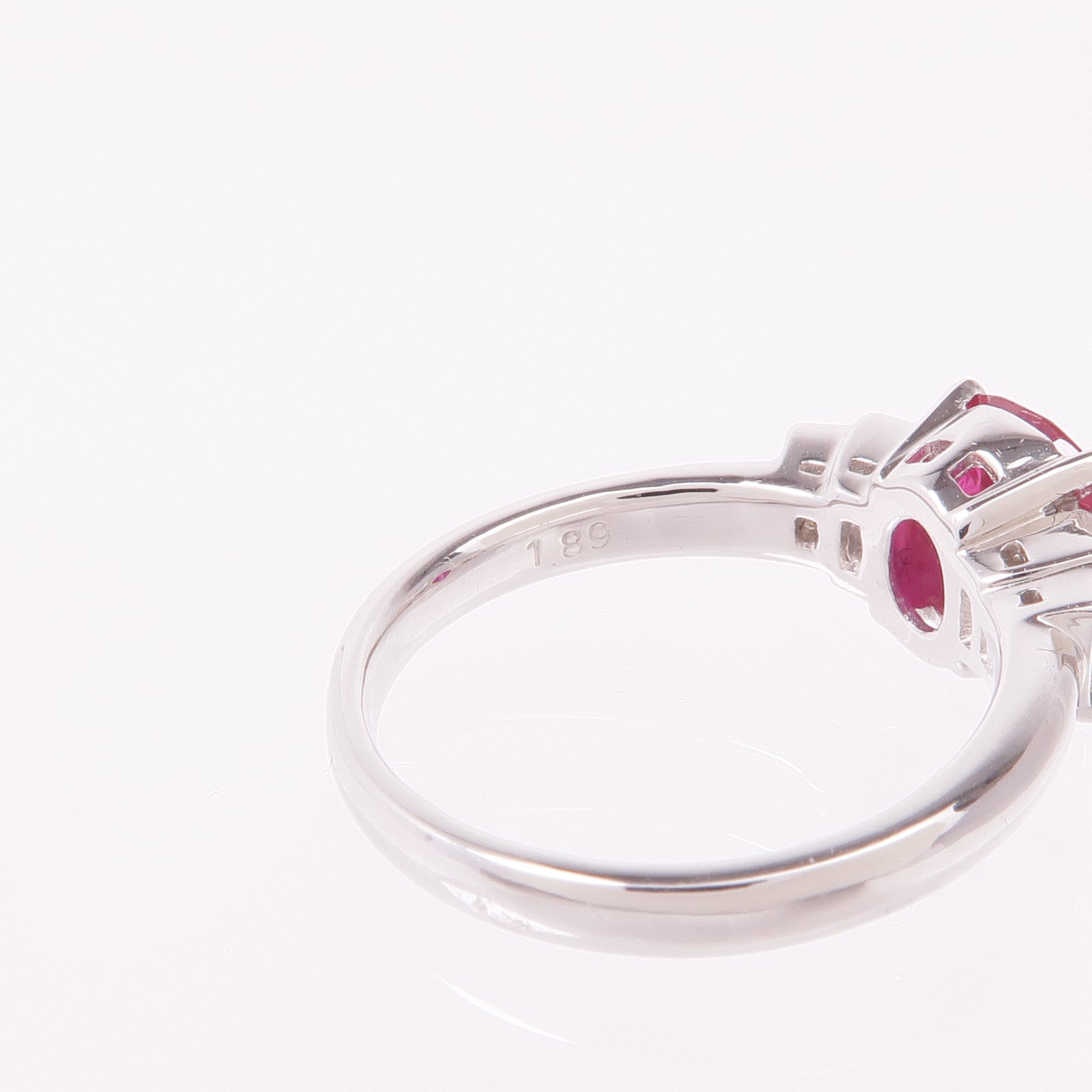 JEWELRY PT900鉑金Ruby Diamond Ring紅寶石/鑽石戒指US#6