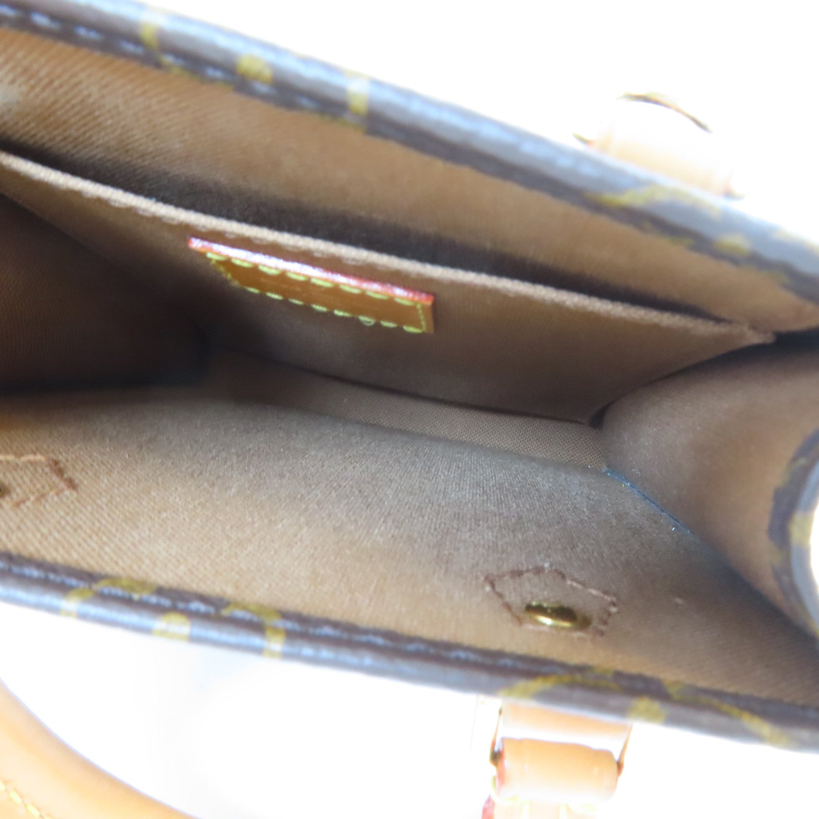 LOUIS VUITTON Monogram Petit Sac Plat金扣手挽肩背兩用袋啡色