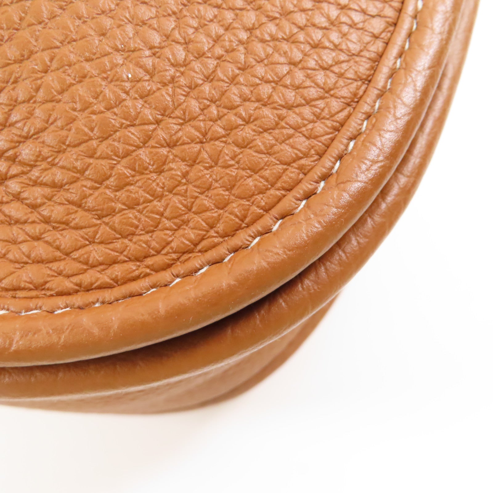 HERMES Clemence皮革Evelyne PM金扣肩背袋棕色