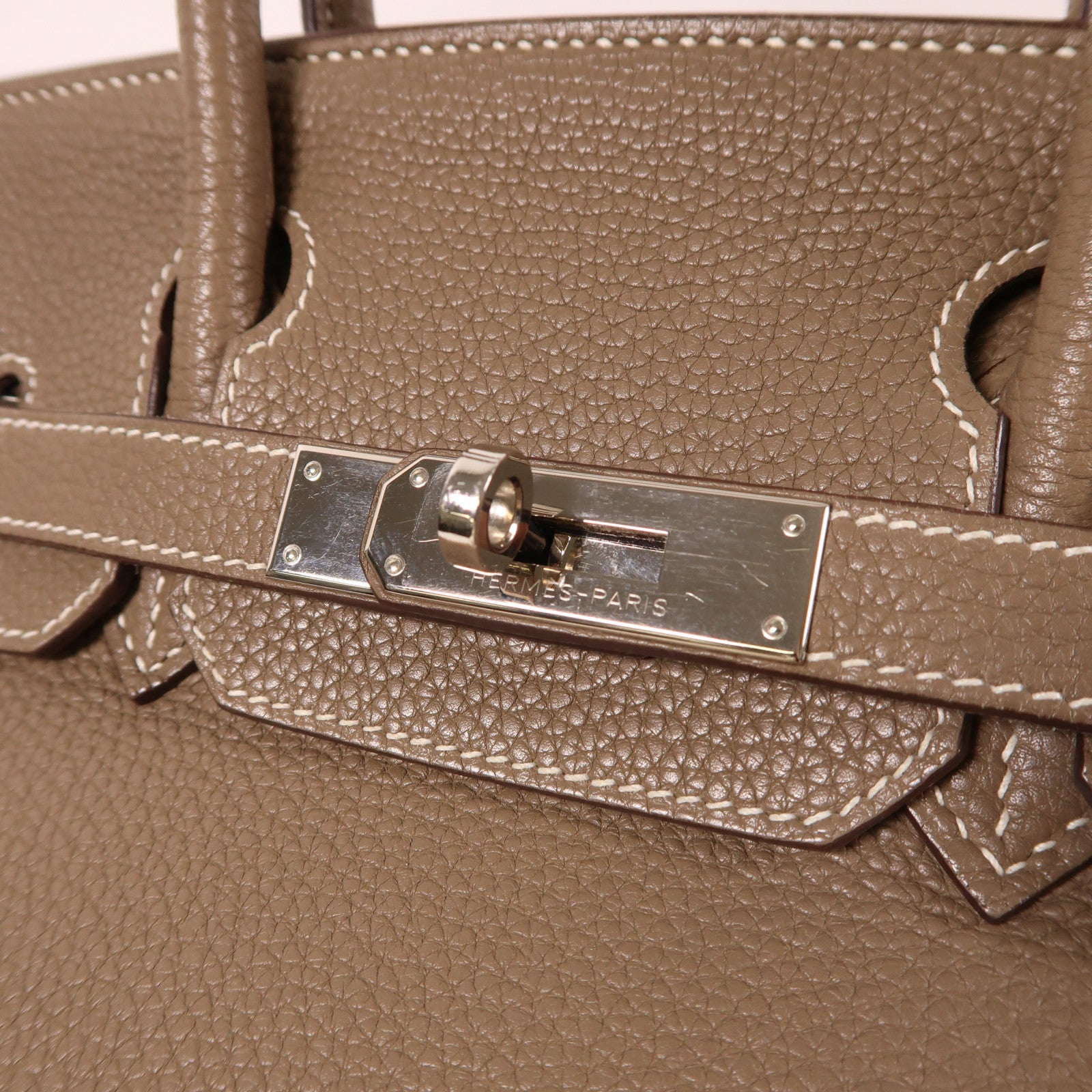 HERMES Togo皮革Birkin 30銀扣手挽袋Etoupe大象灰色