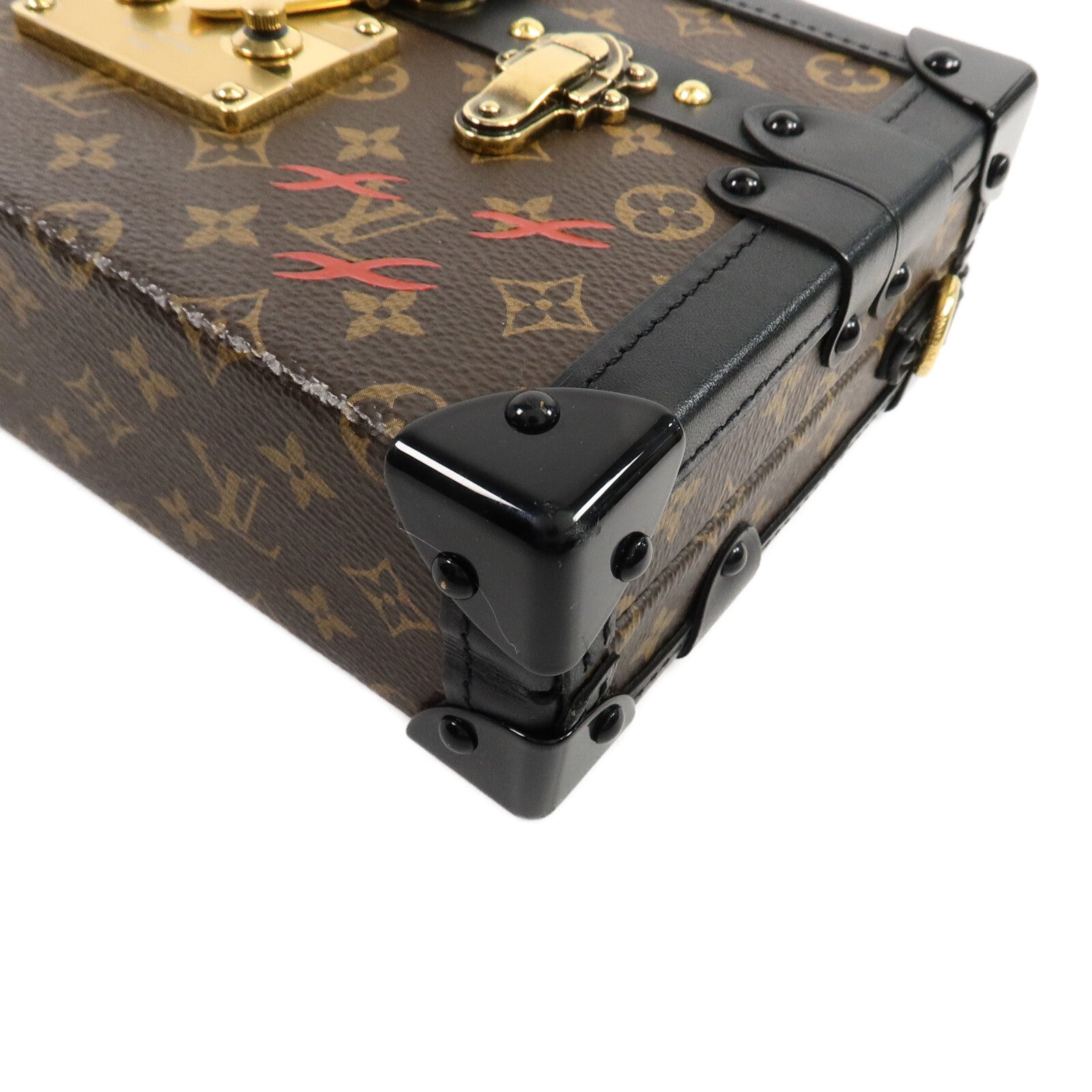 LOUIS VUITTON Monogram/牛皮皮革 Petite Malle肩背袋