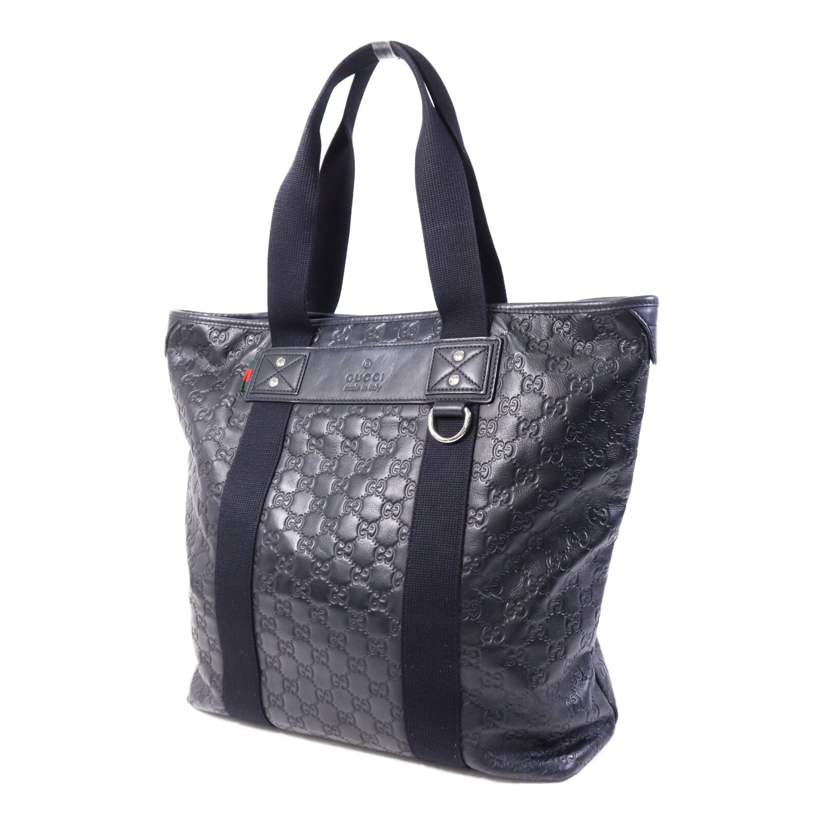 GUCCI 牛皮皮革Tote Bag銀扣手挽袋