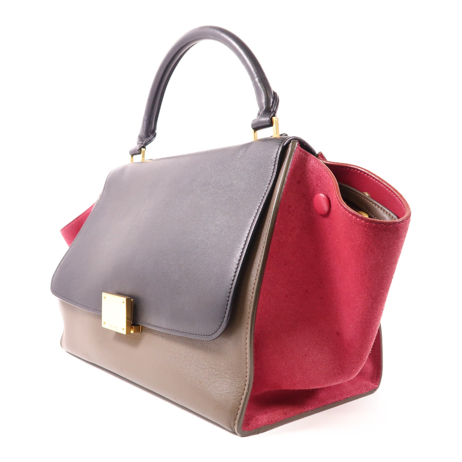 CELINE 牛皮皮革Trapeze MM金扣手挽肩背兩用袋