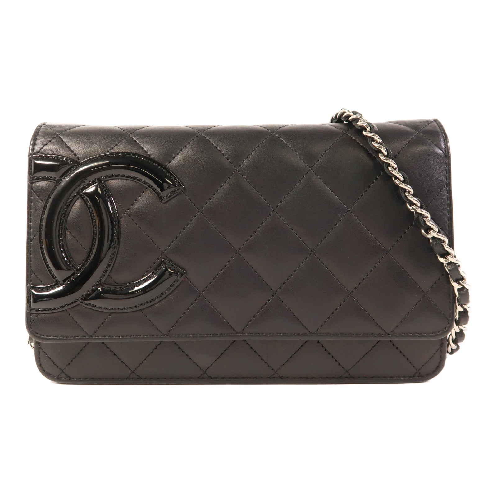 CHANEL 牛皮皮革WOC Wallet On Chain銀扣鏈帶肩背袋