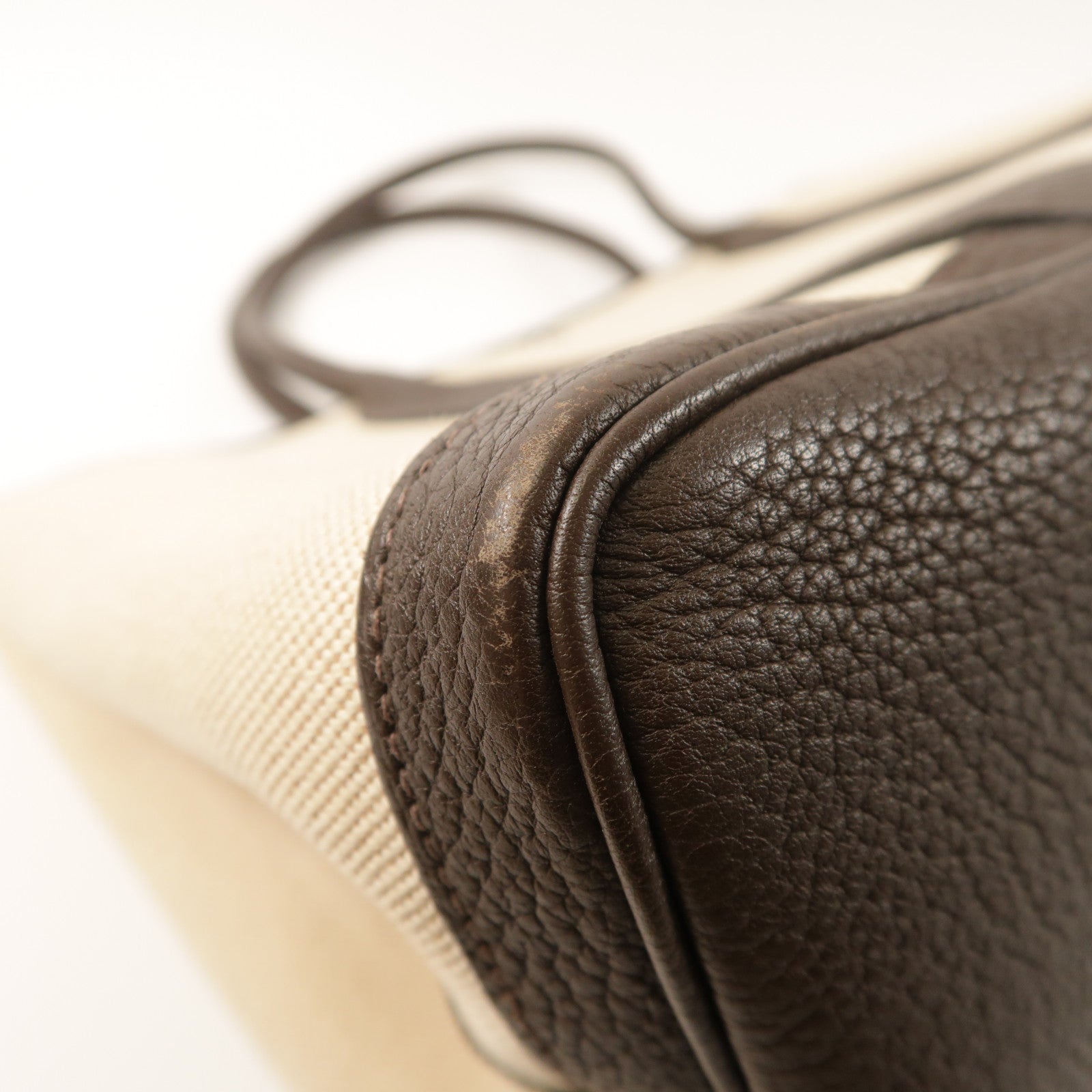HERMES 帆布Garden Party PM銀扣手挽袋Ebene