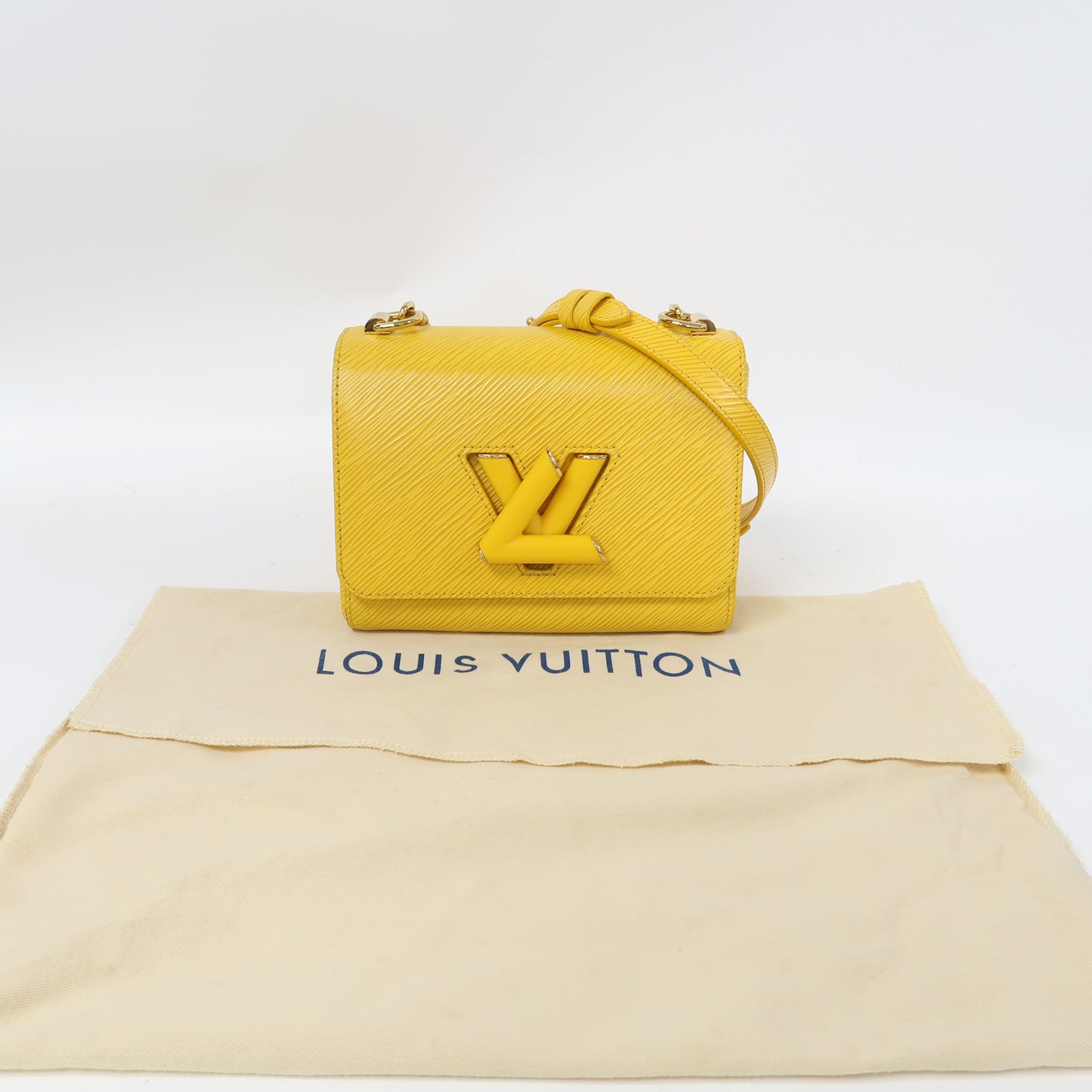 LOUIS VUITTON 【激減優惠】Epi Twist PM金扣鏈帶肩背袋黃色