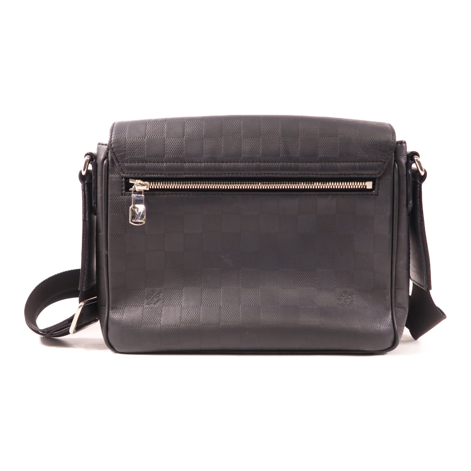 LOUIS VUITTON Damier Infini District PM銀扣肩背袋