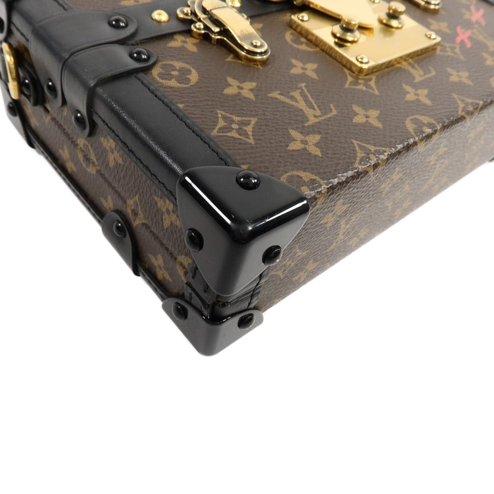 LOUIS VUITTON Monogram/牛皮皮革 Petite Malle肩背袋