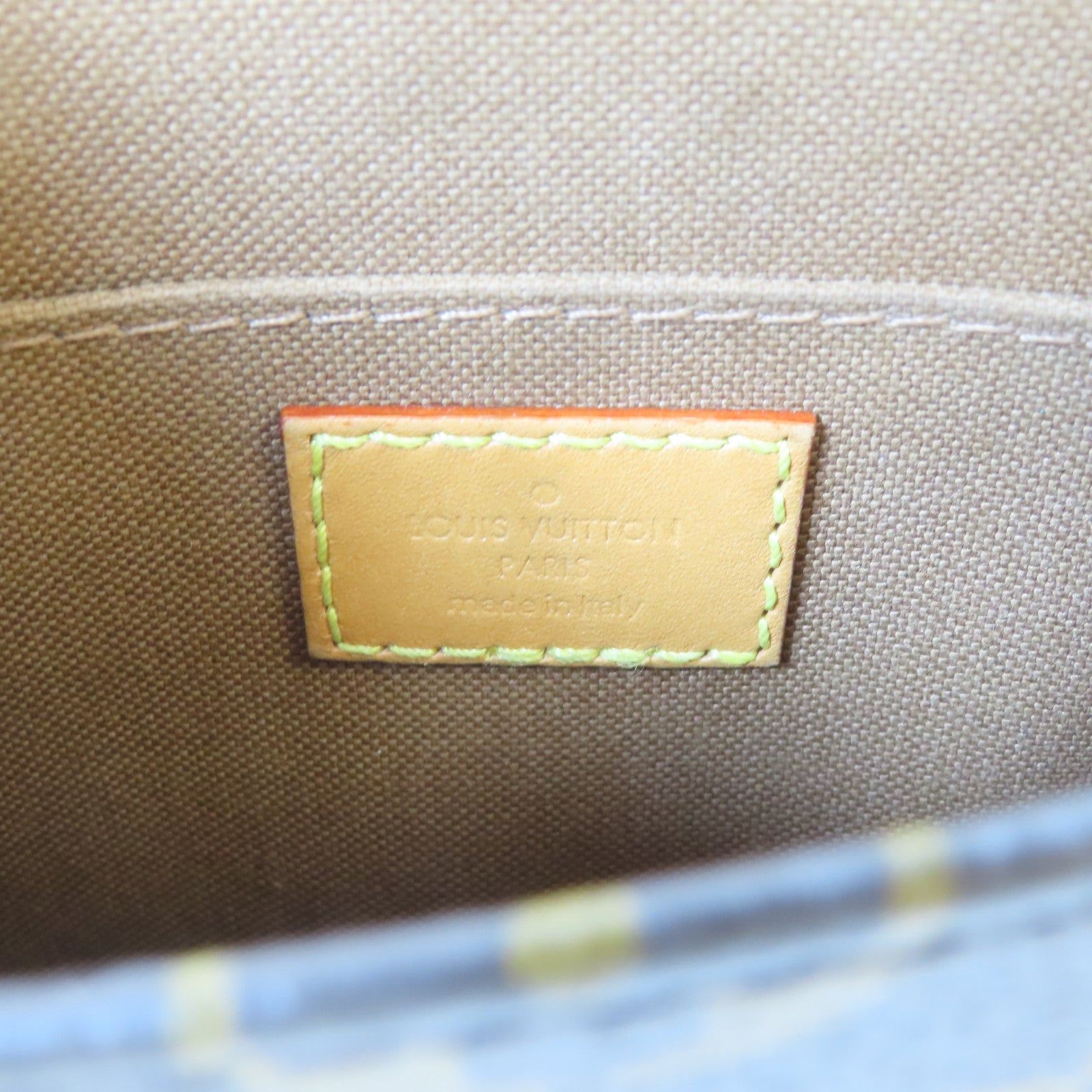 LOUIS VUITTON Monogram Petit Sac Plat金扣手挽肩背兩用袋啡色