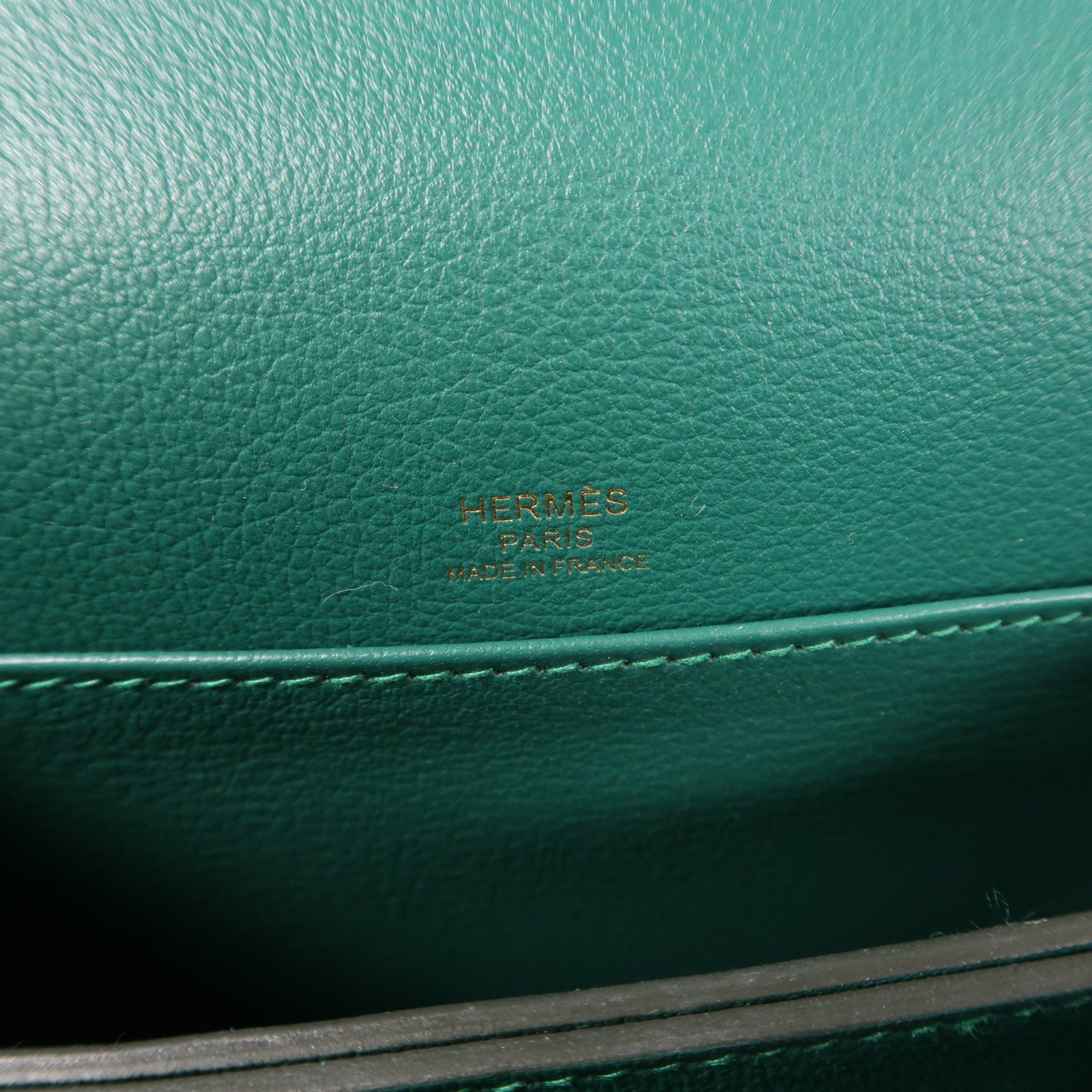 HERMES Evercolor皮革Mini Roulis金扣肩背袋Malachite