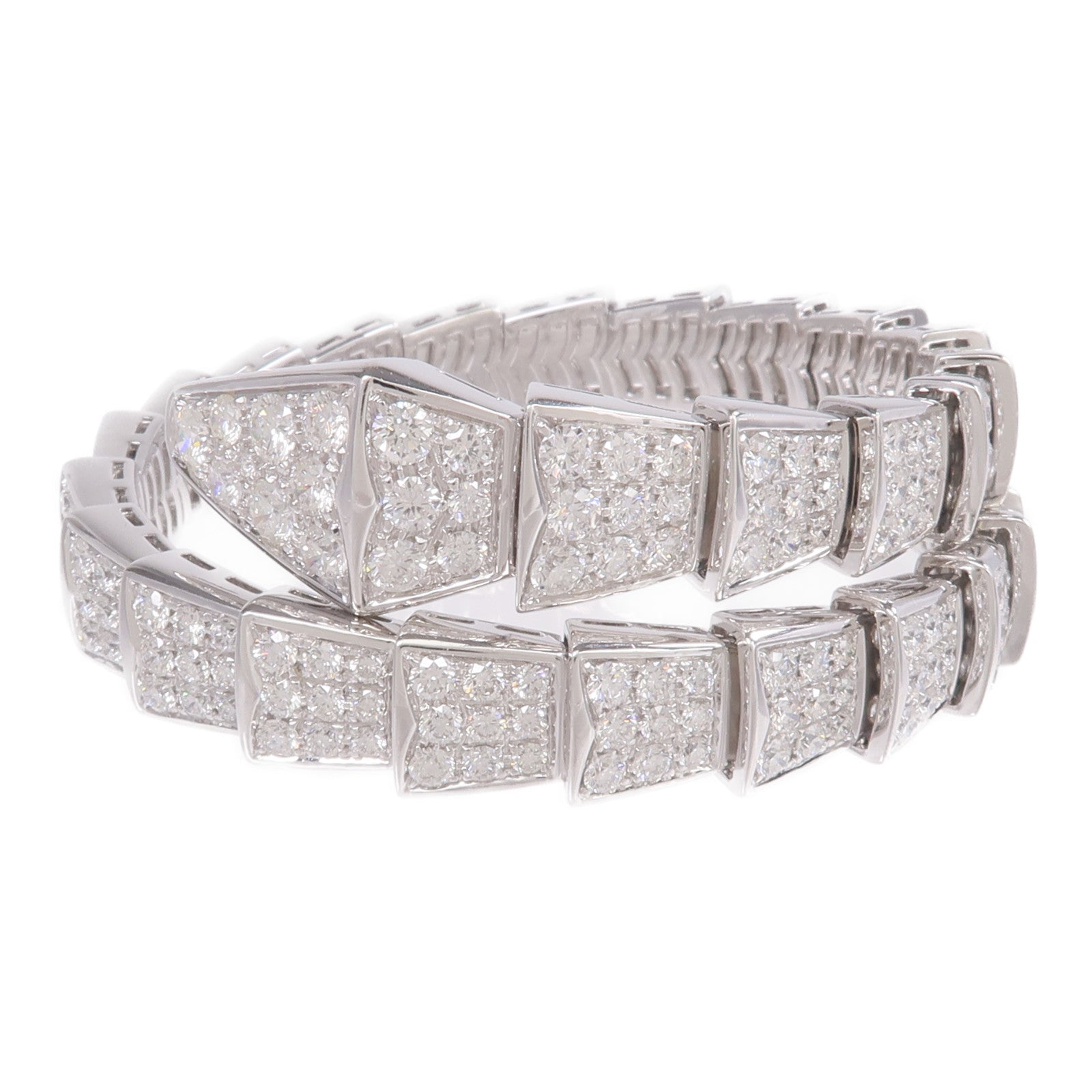 BVLGARI 18K白金Serpenti Viper Diamond Bracelet鑽石手鐲