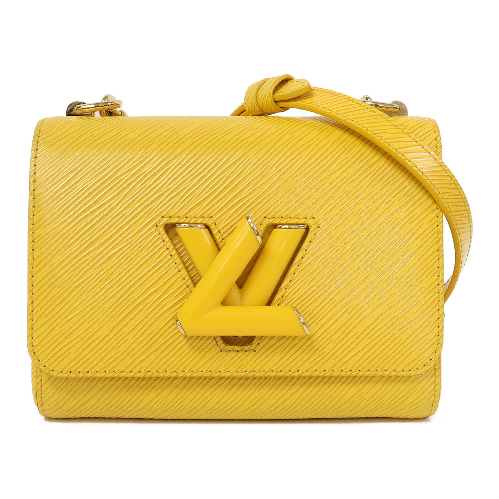 LOUIS VUITTON 【激減優惠】Epi Twist PM金扣鏈帶肩背袋黃色