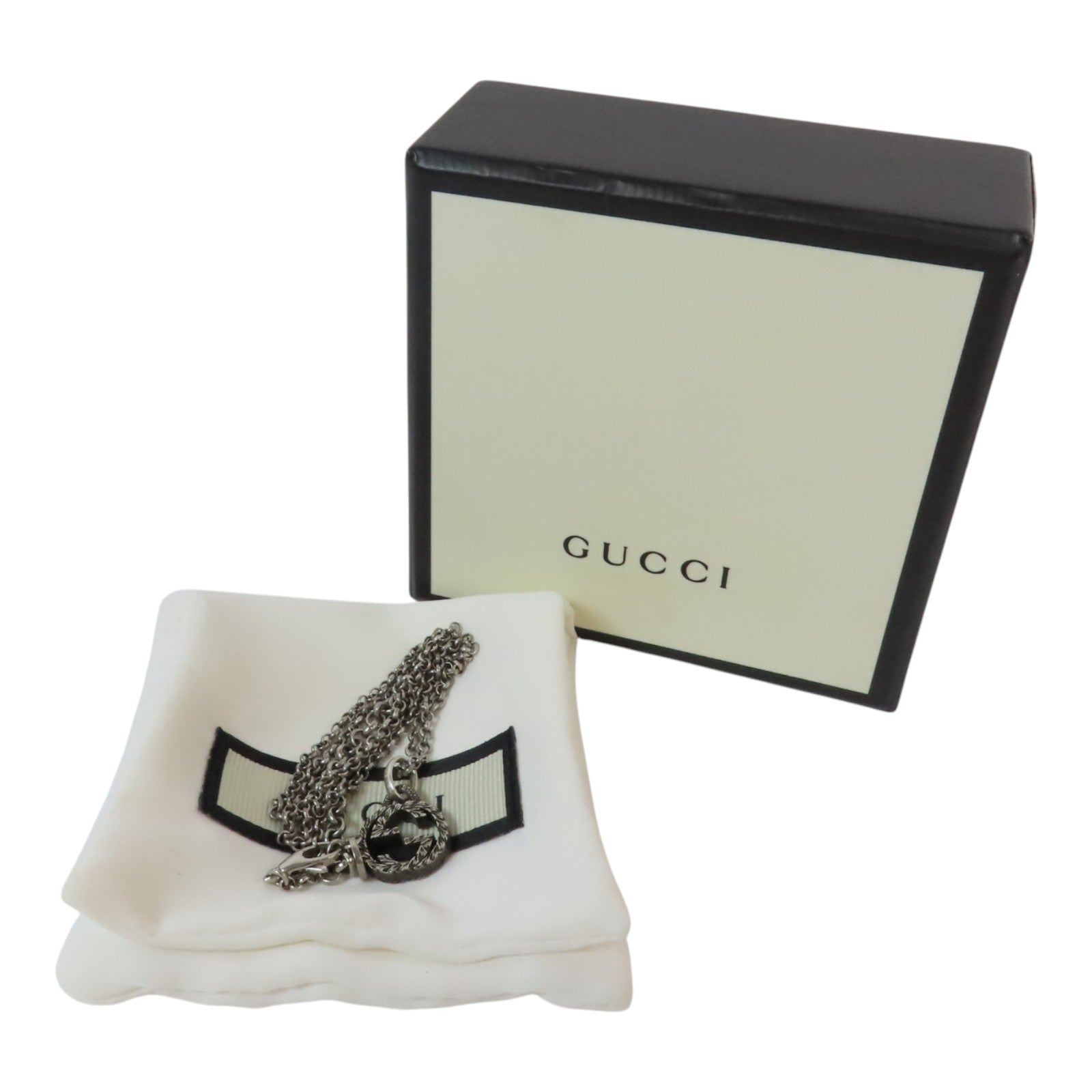 GUCCI 925純銀GG Necklace銀扣項鏈