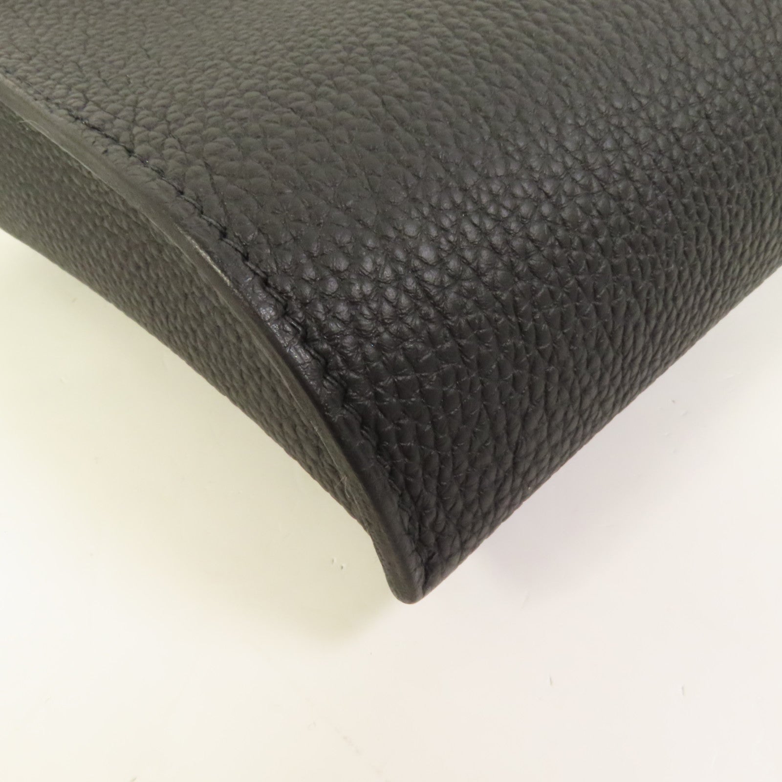 HERMES Togo皮革Videpoches銀扣肩背袋Noir