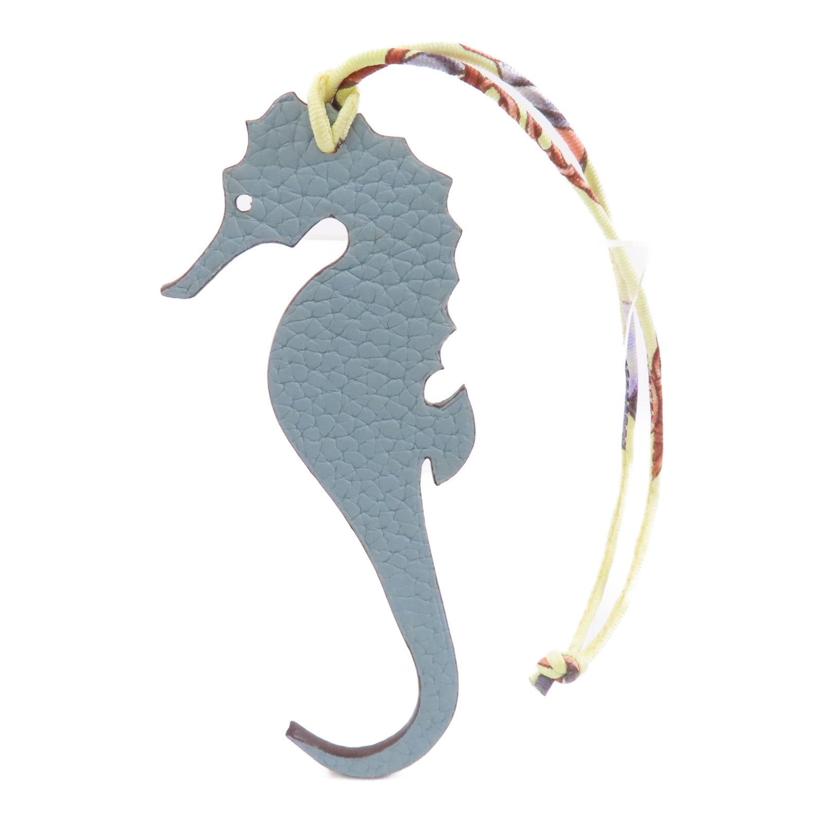 HERMES 皮革Charm掛飾淺藍色/紫色