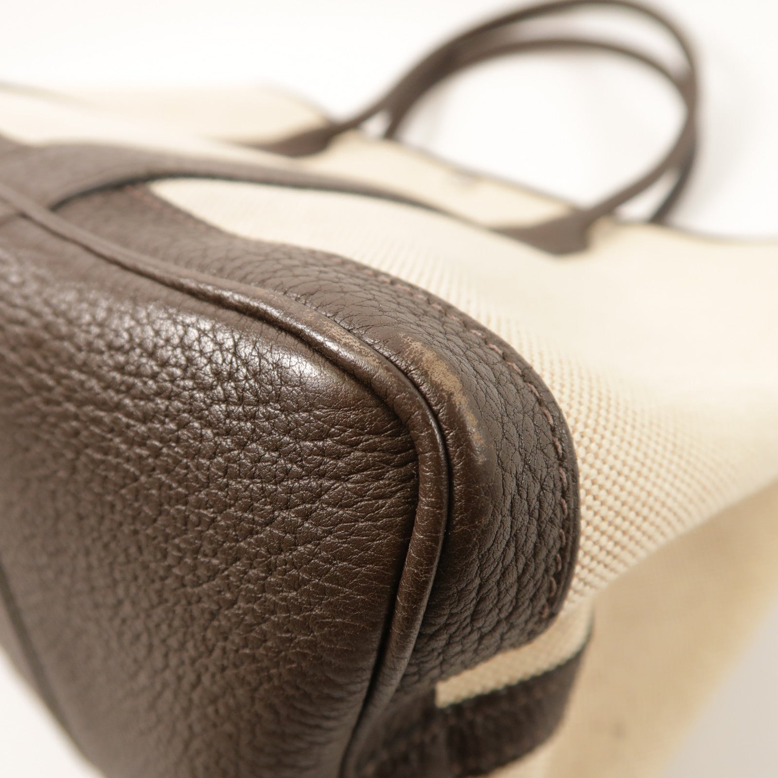 HERMES 帆布Garden Party PM銀扣手挽袋Ebene