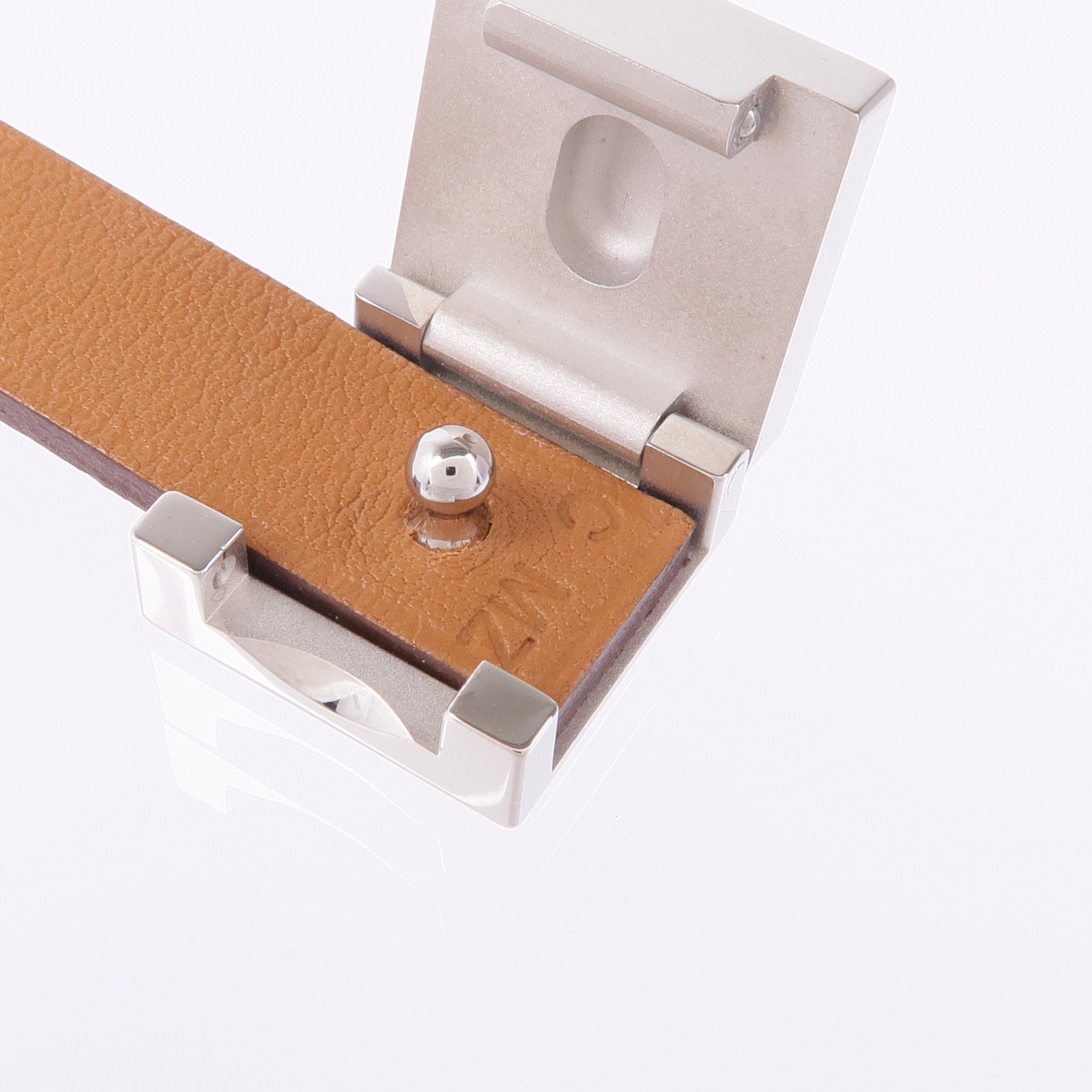 HERMES 皮革/金屬Double Bracelet手鏈