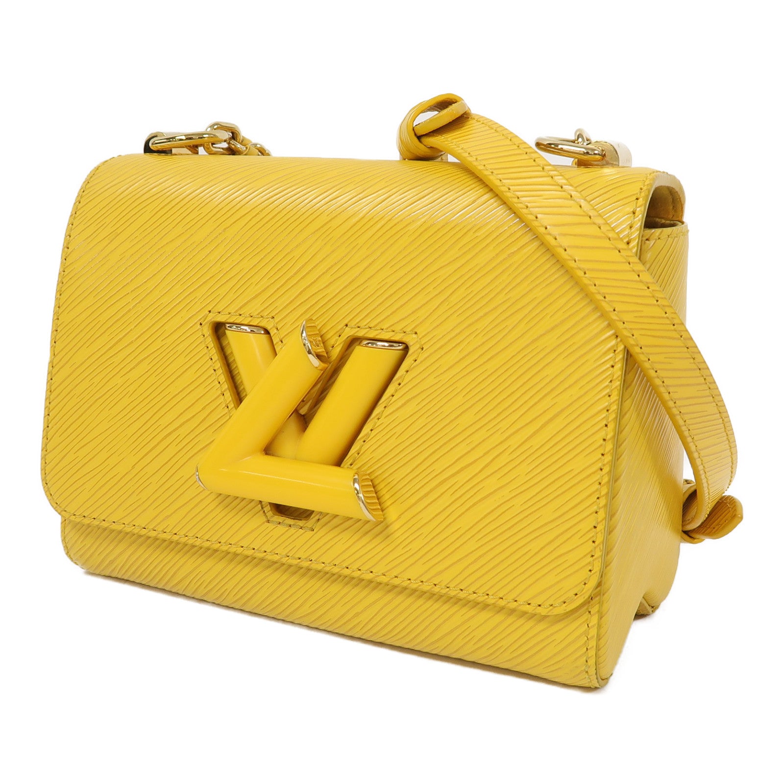 LOUIS VUITTON 【激減優惠】Epi Twist PM金扣鏈帶肩背袋黃色