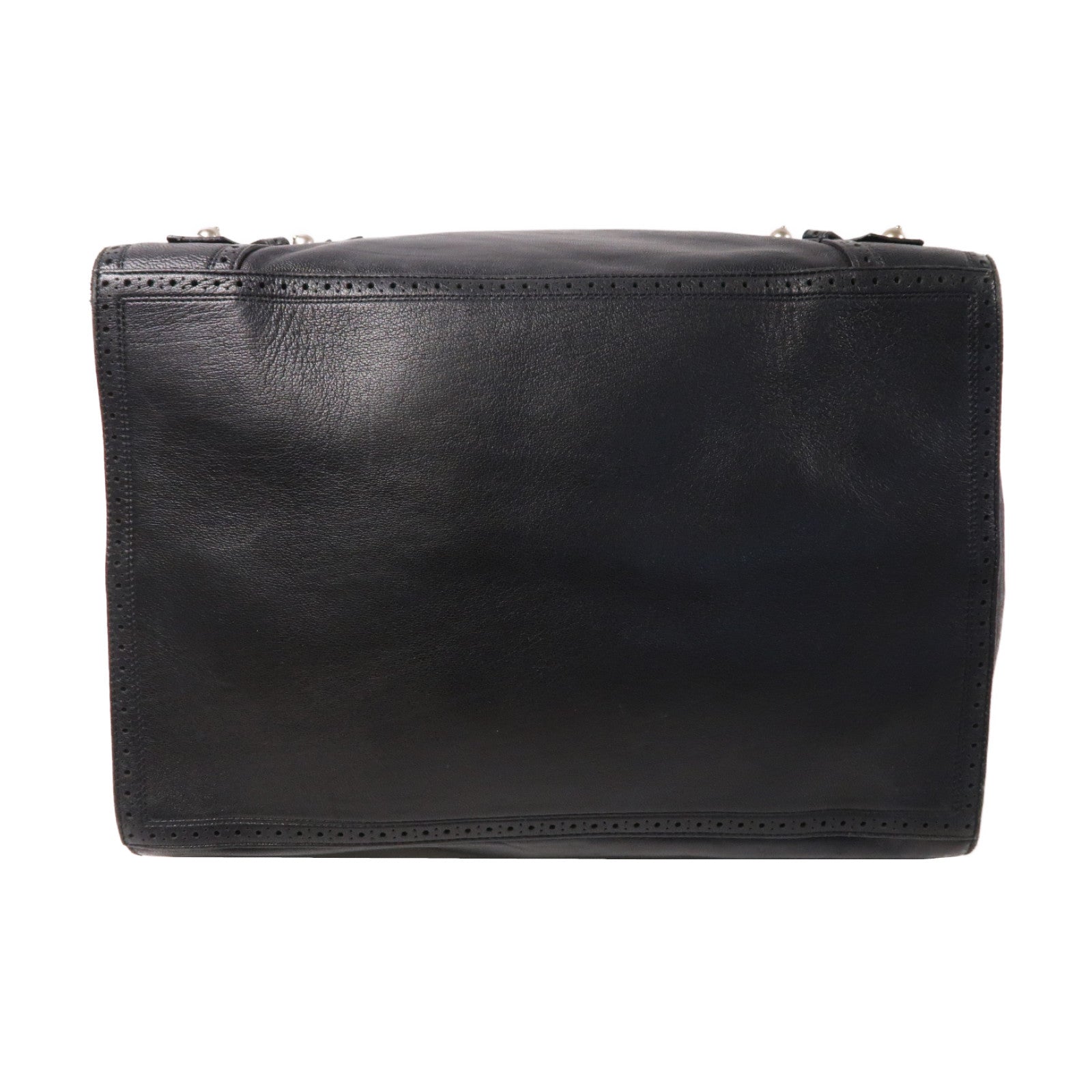BALENCIAGA 牛皮皮革Livasity Paper銀扣手挽肩背兩用袋黑色