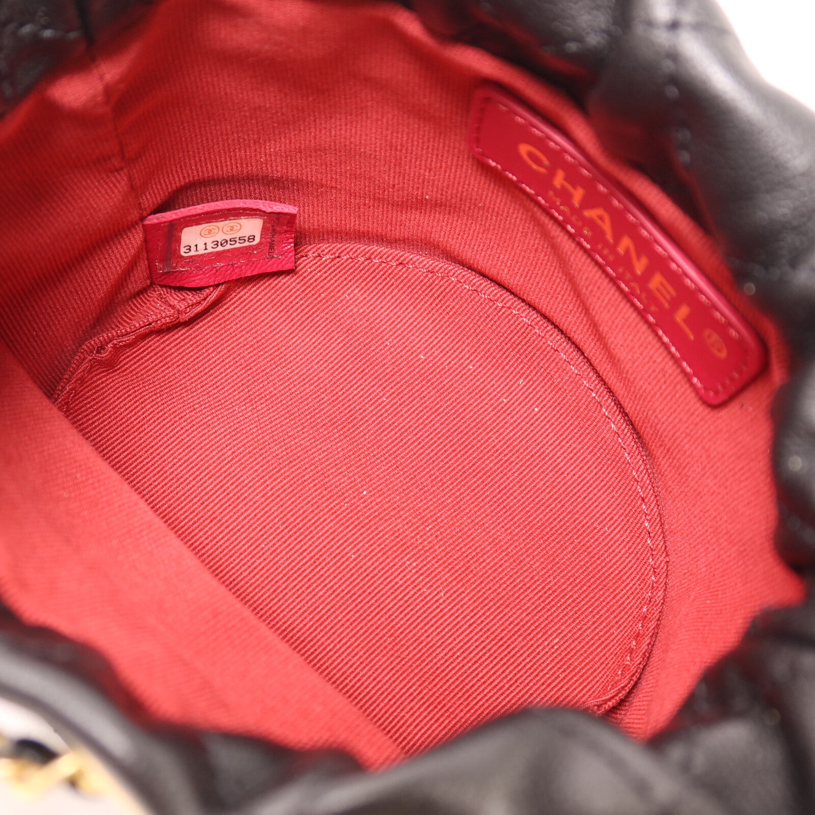 CHANEL 牛皮皮革Mini Pearl Bucket Bag金扣肩背袋