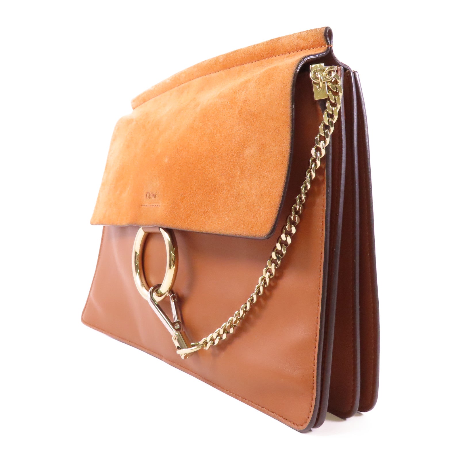 Chloe GHW Faye Shoulder Bag CHC17 Leather Brown