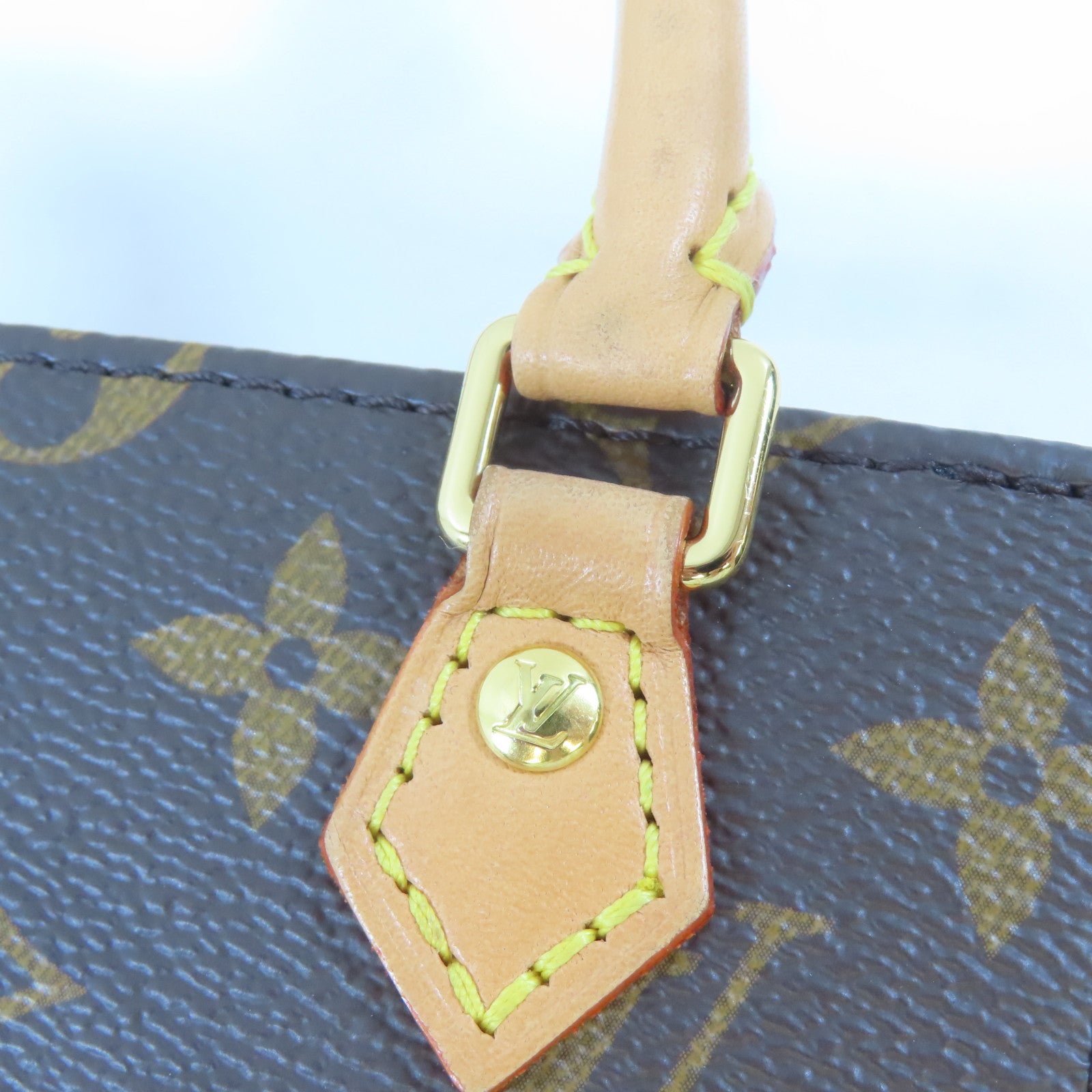 LOUIS VUITTON Monogram Petit Sac Plat金扣手挽肩背兩用袋啡色