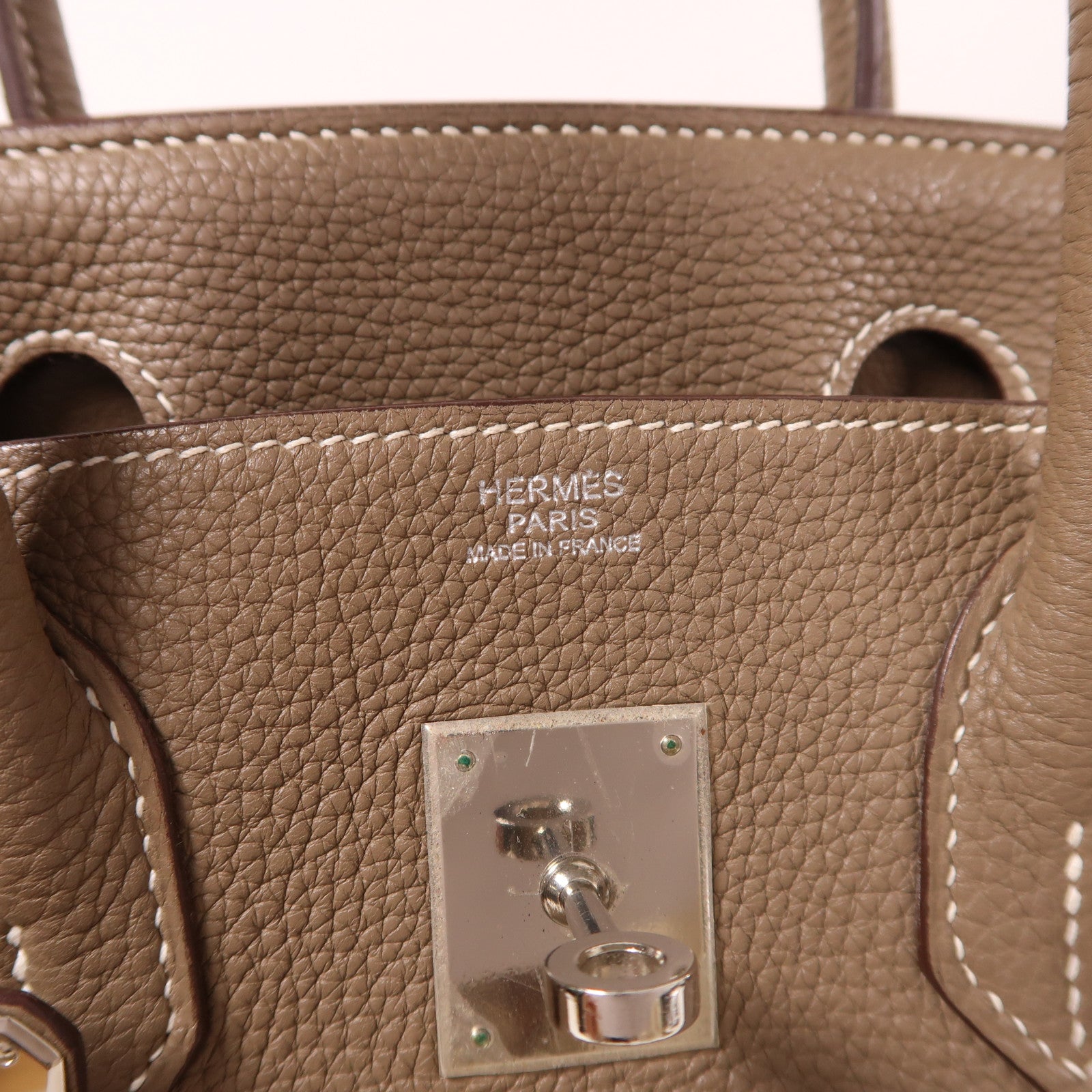 HERMES Togo皮革Birkin 30銀扣手挽袋Etoupe大象灰色