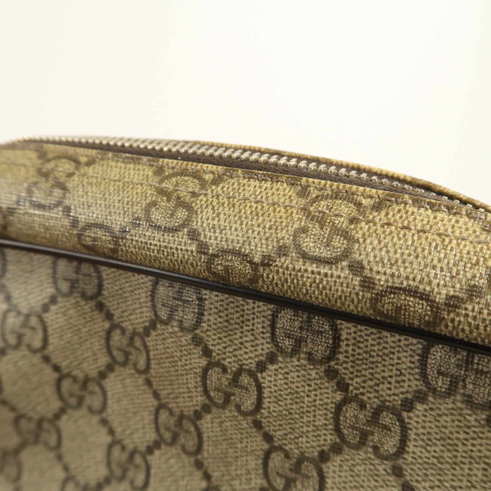 GUCCI 塗層帆布Shoulder Bag金扣肩背袋