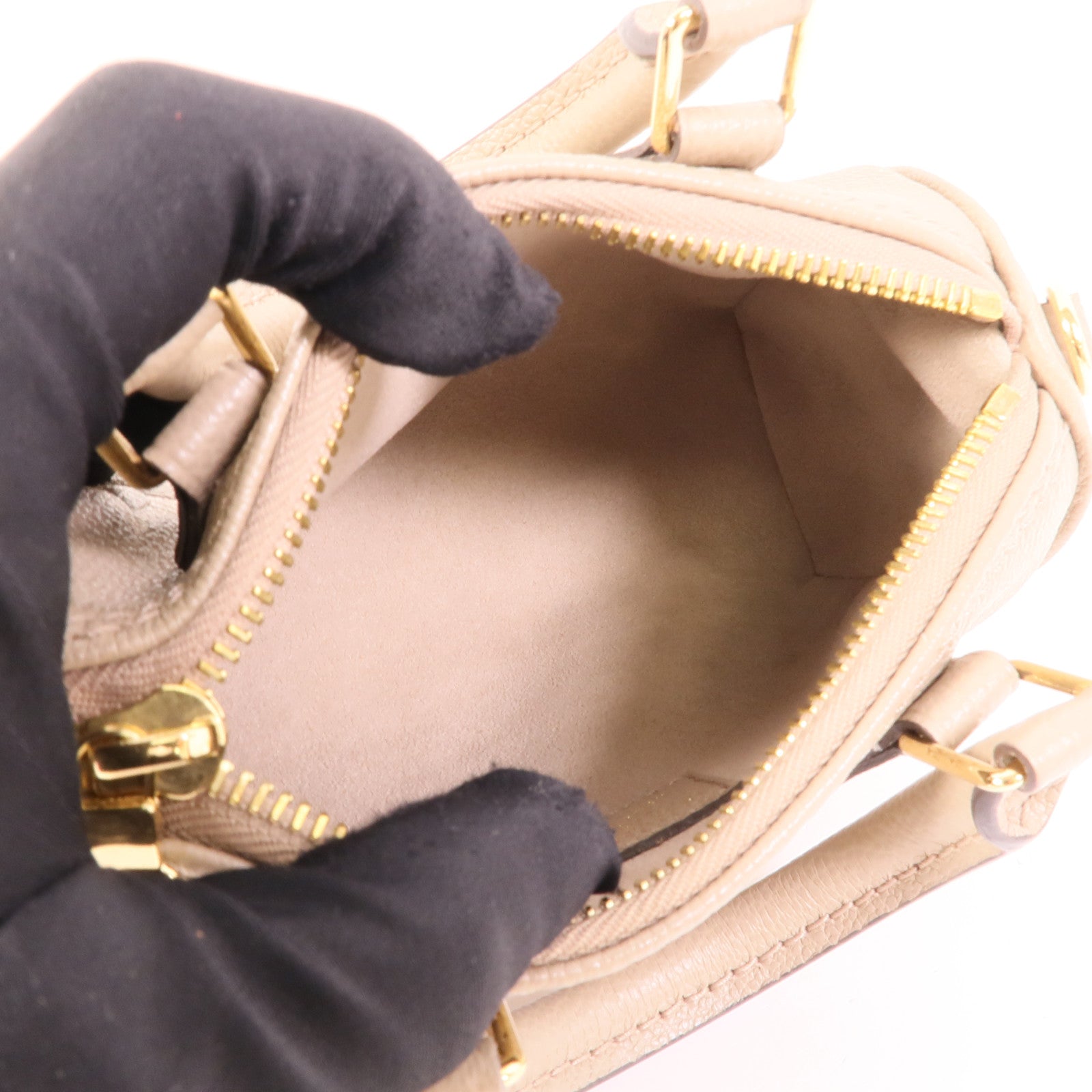 LOUIS VUITTON Monogram Empreinte Nano Speedy金扣手挽肩背兩用袋