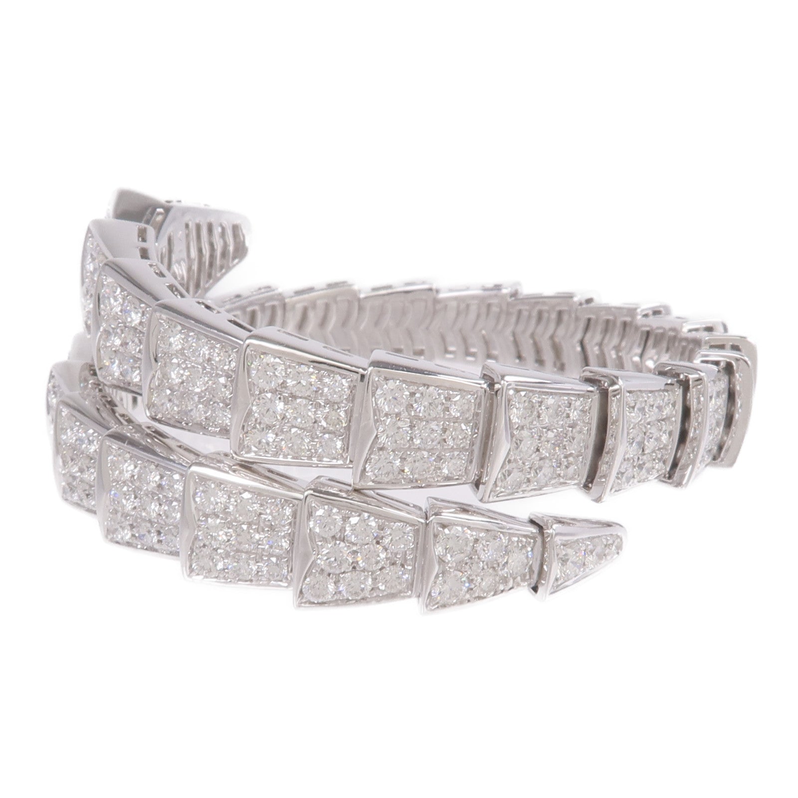 BVLGARI 18K白金Serpenti Viper Diamond Bracelet鑽石手鐲