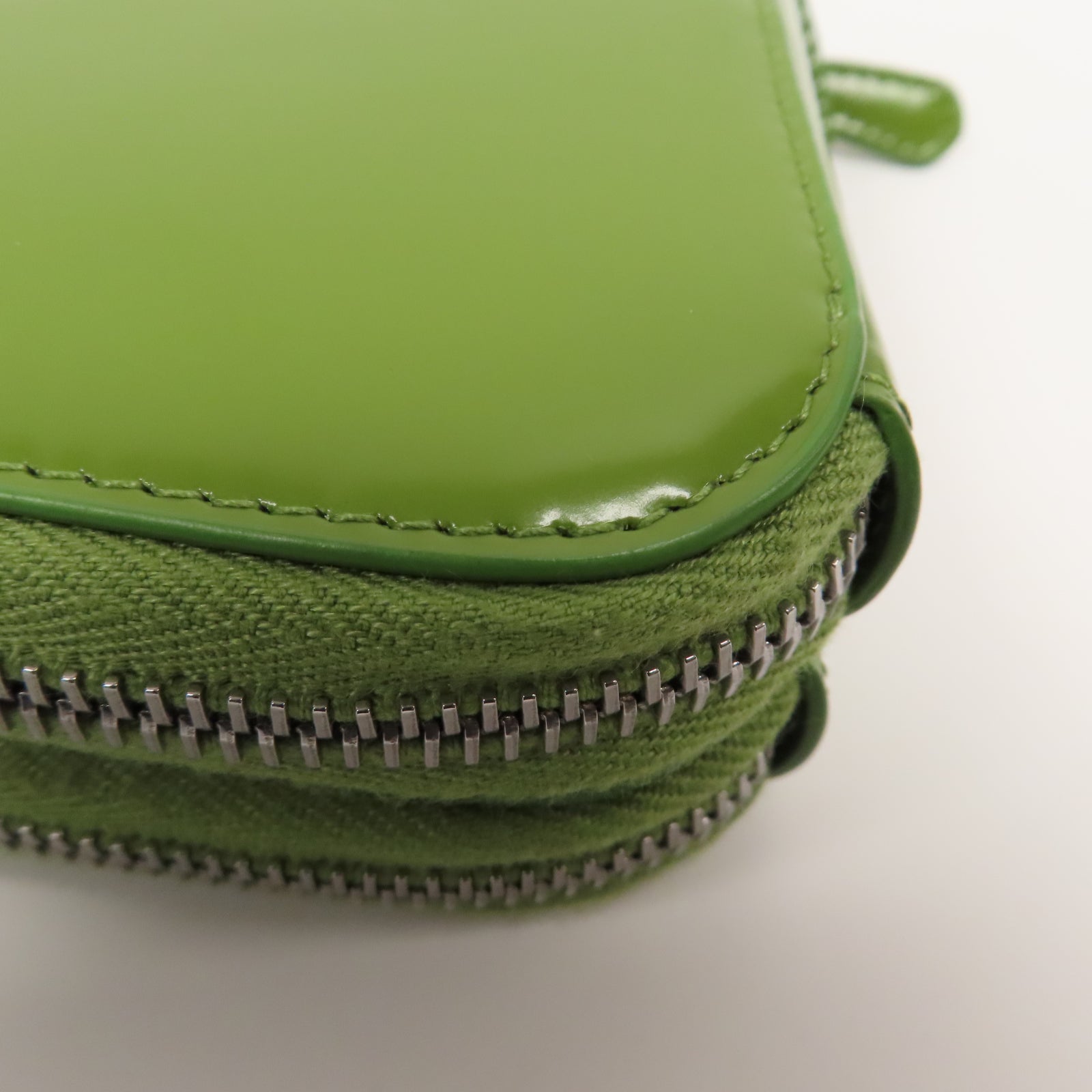PRADA 牛皮皮革Mini Contenitori銀扣鏈帶手挽肩背兩用袋綠色