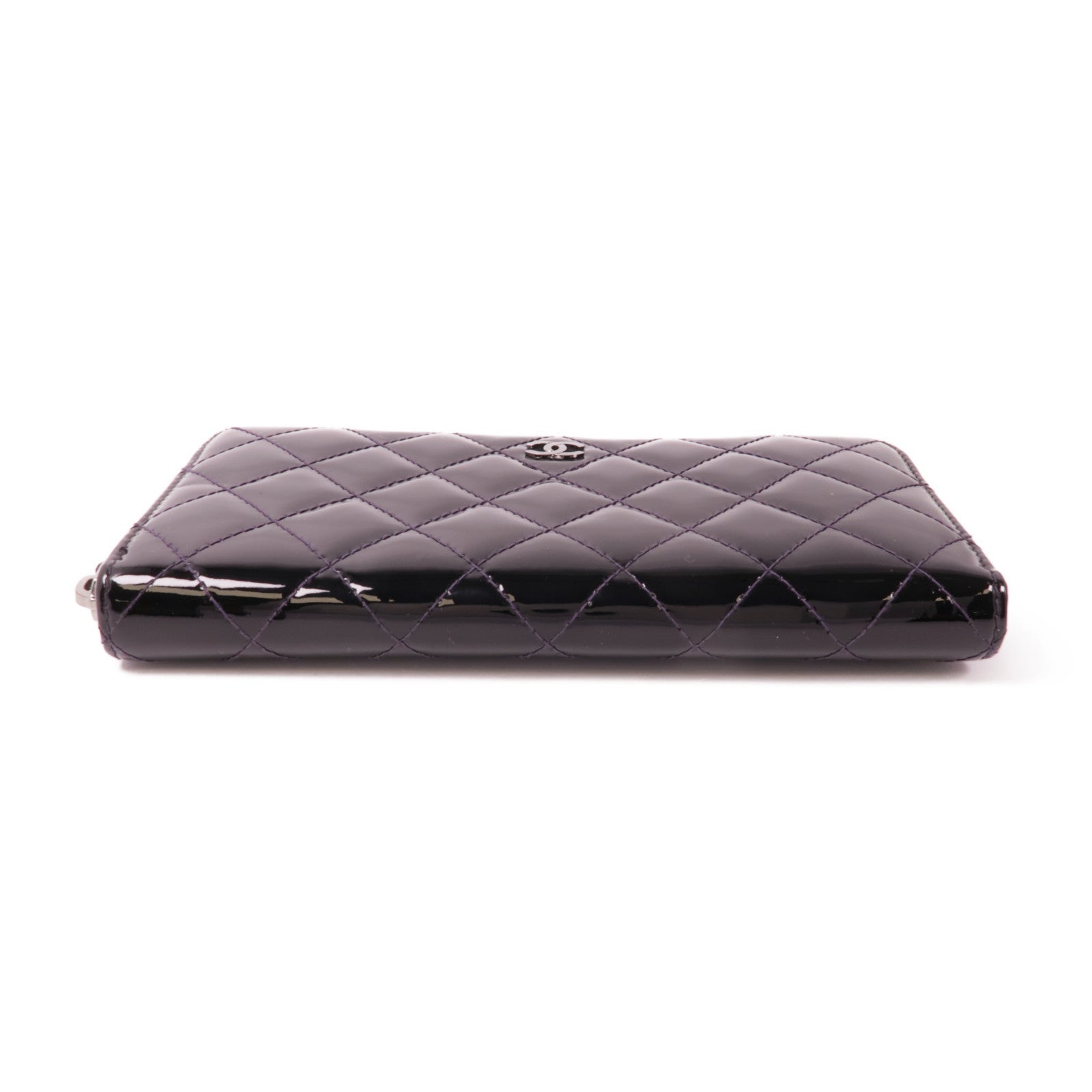 CHANEL 漆皮皮革Long Wallet銀扣長錢包