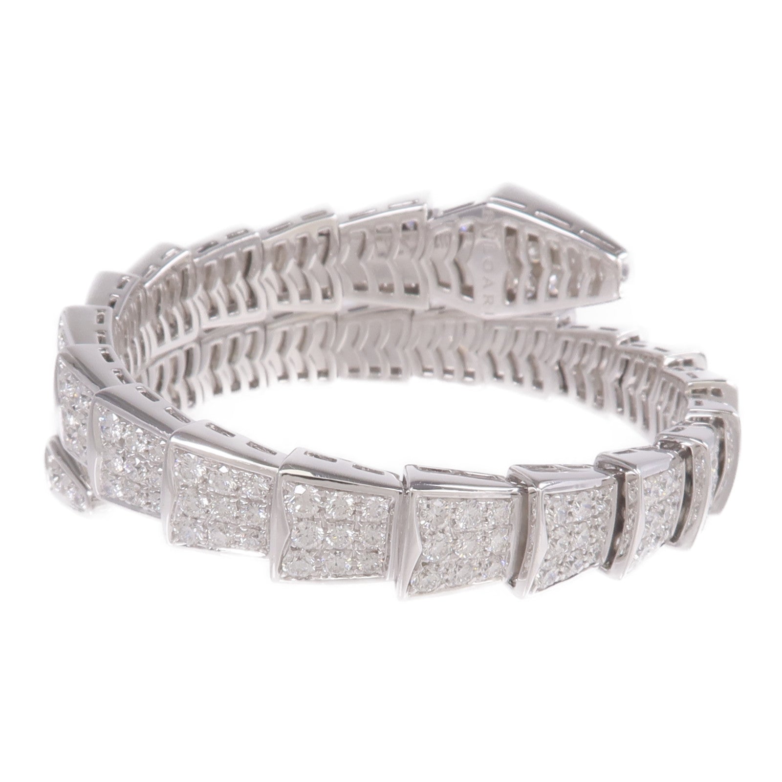 BVLGARI 18K白金Serpenti Viper Diamond Bracelet鑽石手鐲
