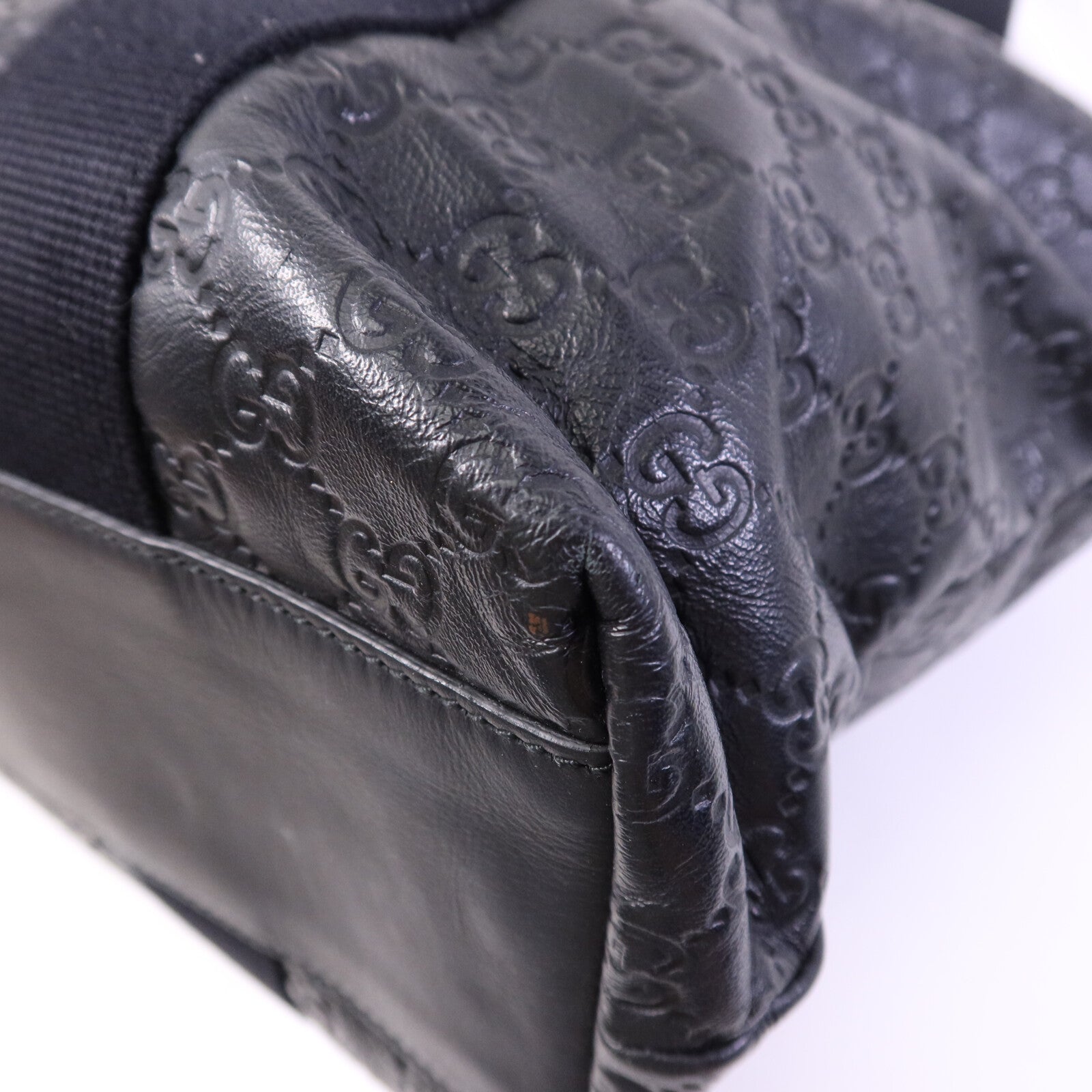 GUCCI 牛皮皮革Tote Bag銀扣手挽袋