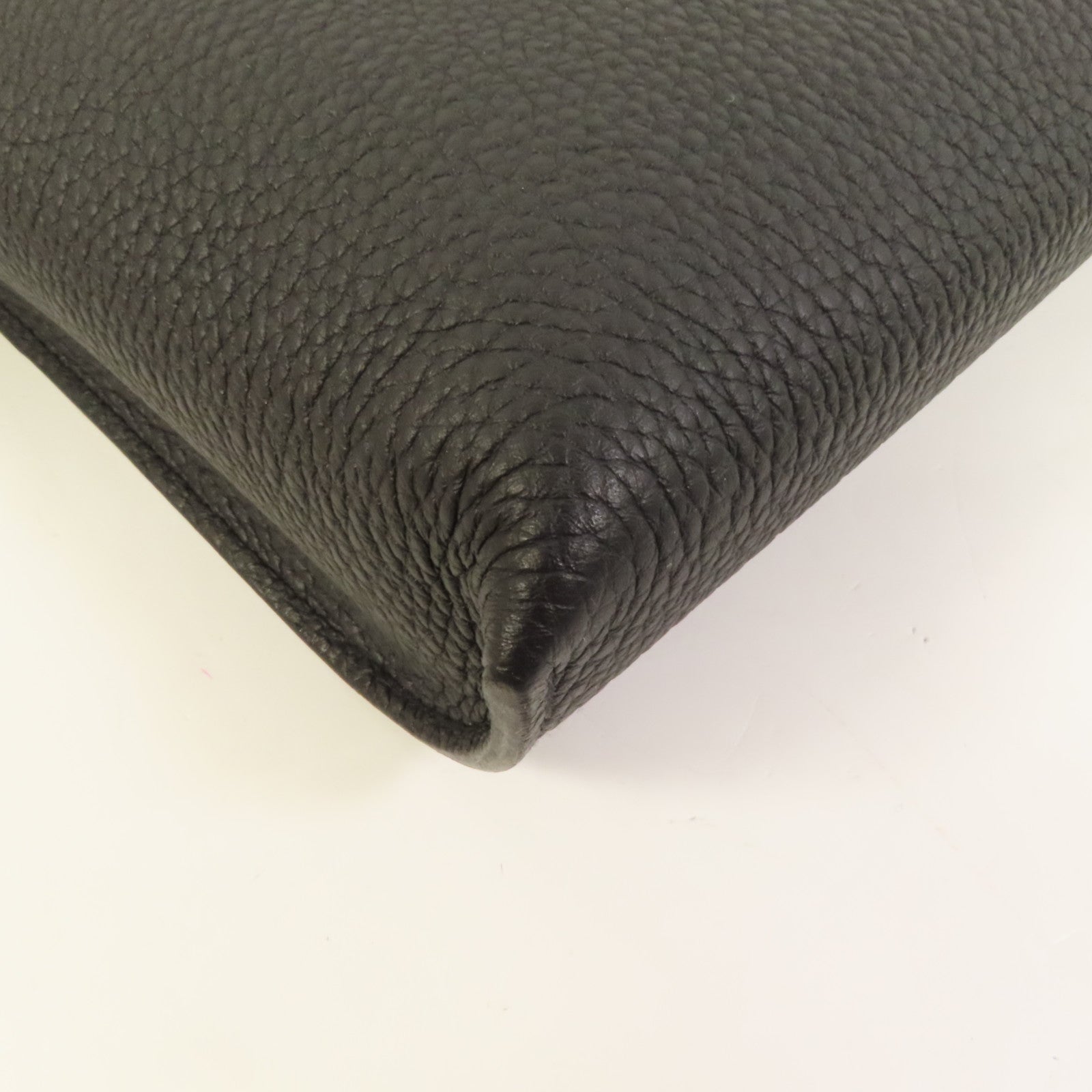 HERMES Togo皮革Videpoches銀扣肩背袋Noir