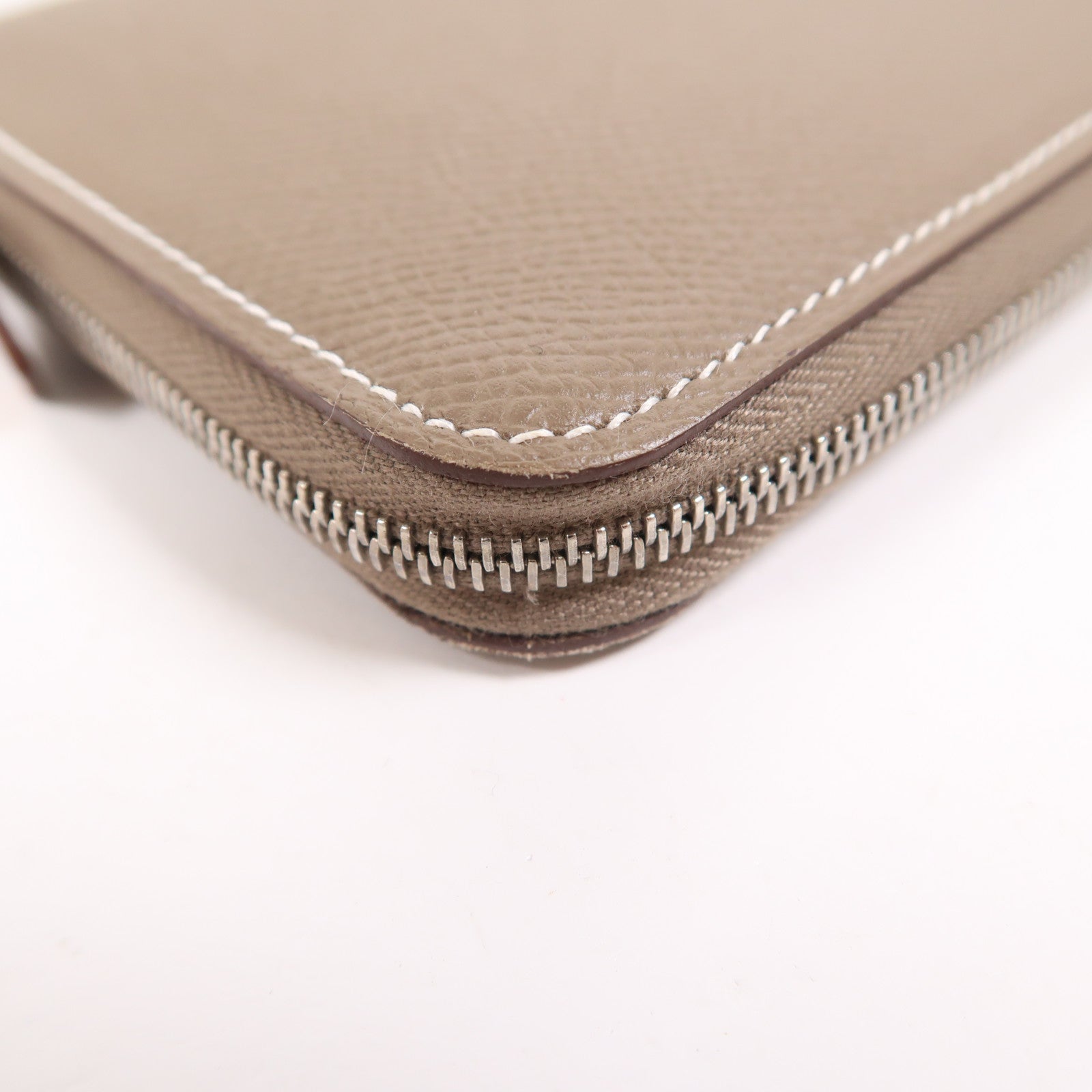 HERMES Epsom皮革Silk In Long Wallet銀扣長錢包18 Etoupe