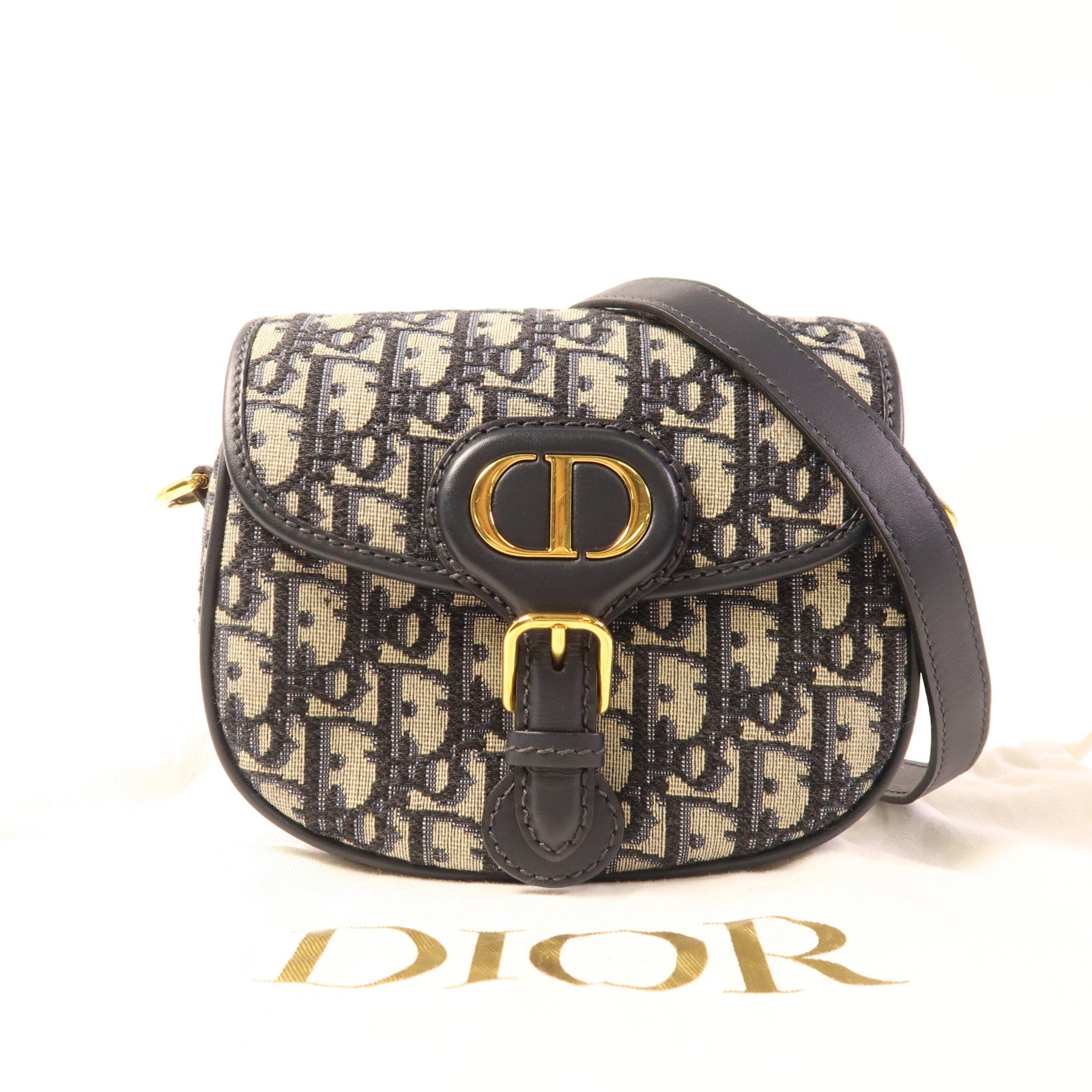 Dior Oblique帆布Bobby Small金扣肩背袋